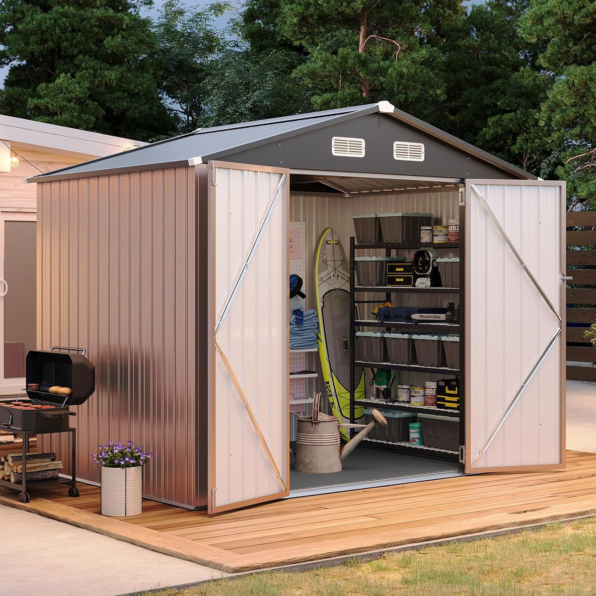 Aoxun Metal Storage Shed with Floor