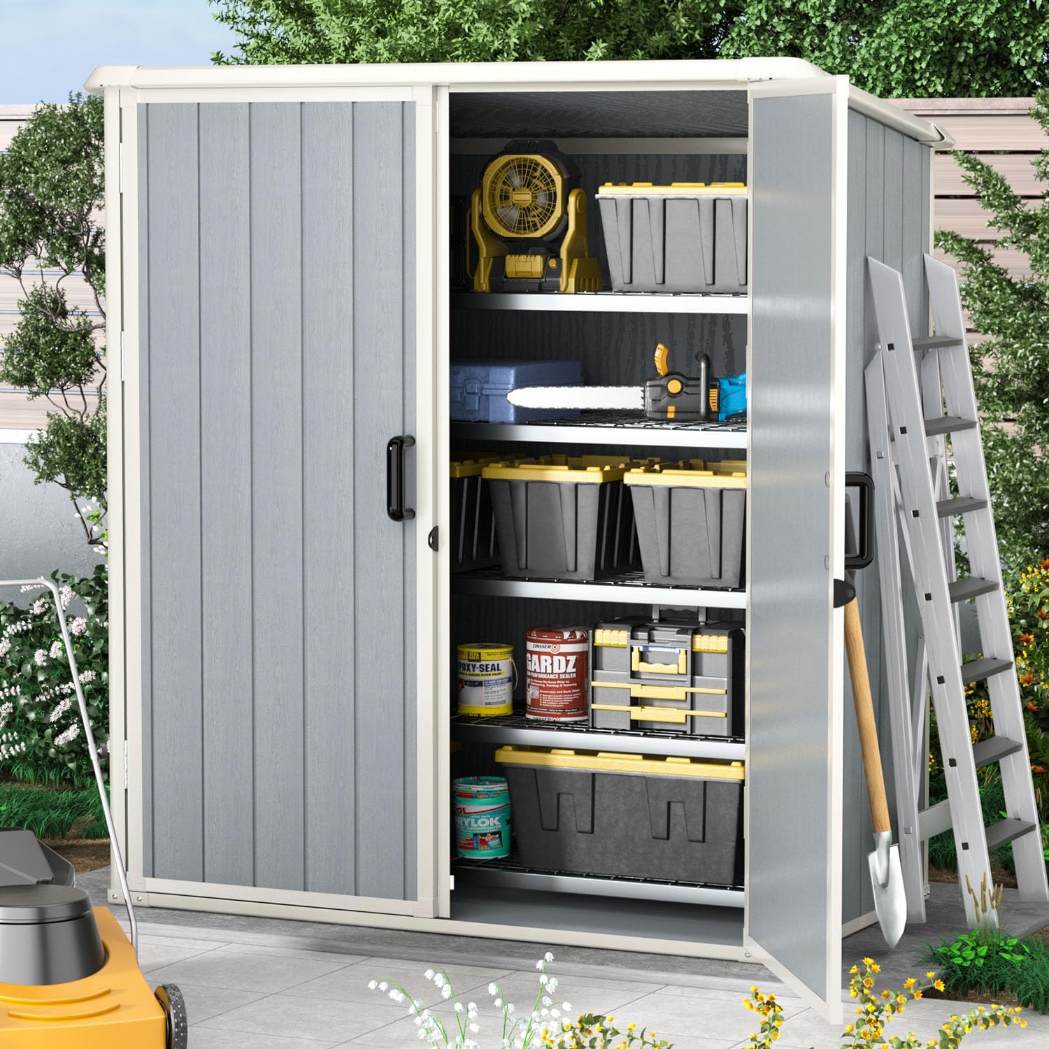 4.7 x 2.7 Plastic Utility Storage Shed with Floor