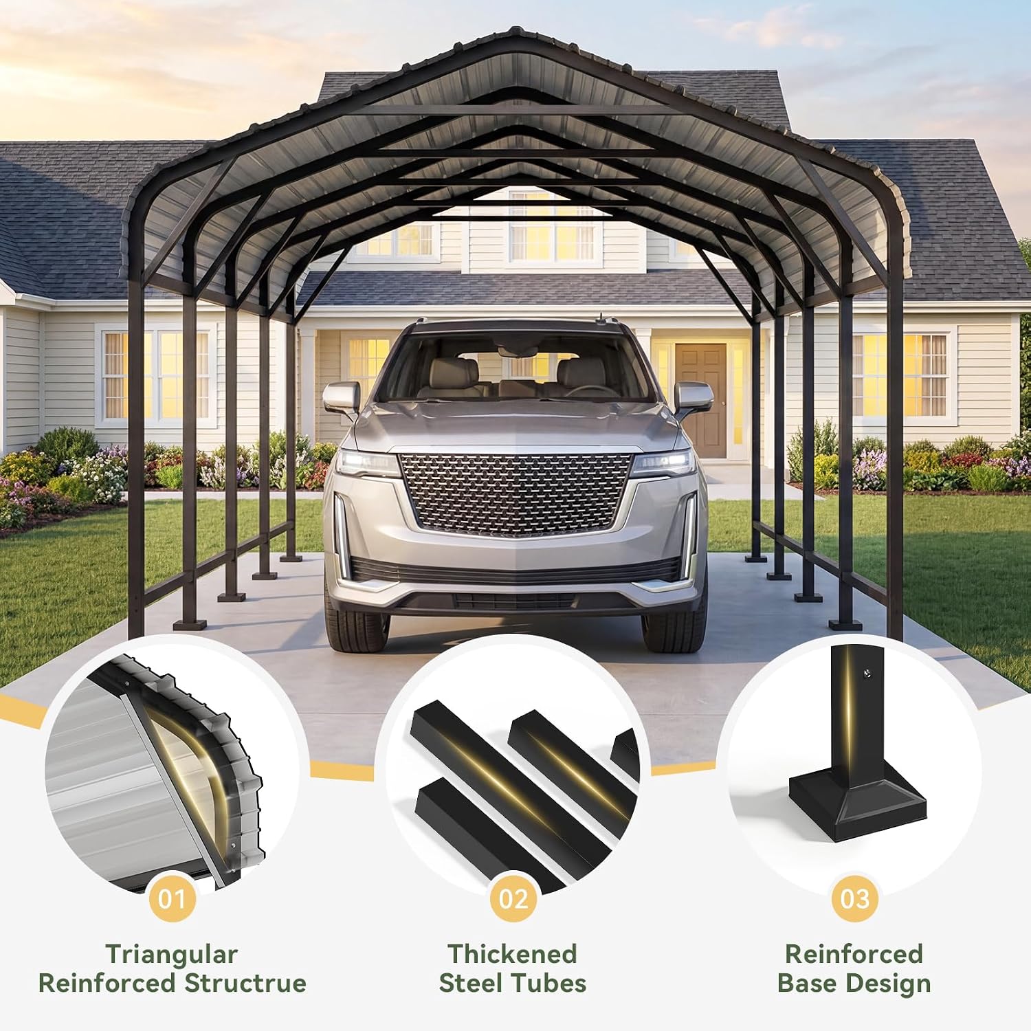 12' x 20' Galvanized Metal Carport - View 4