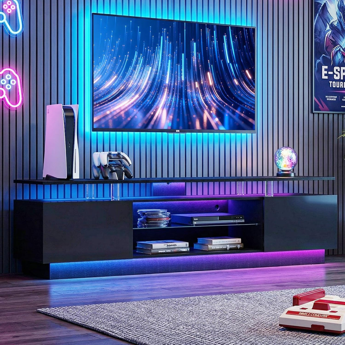 Aoxun High-Gloss LED TV Stand