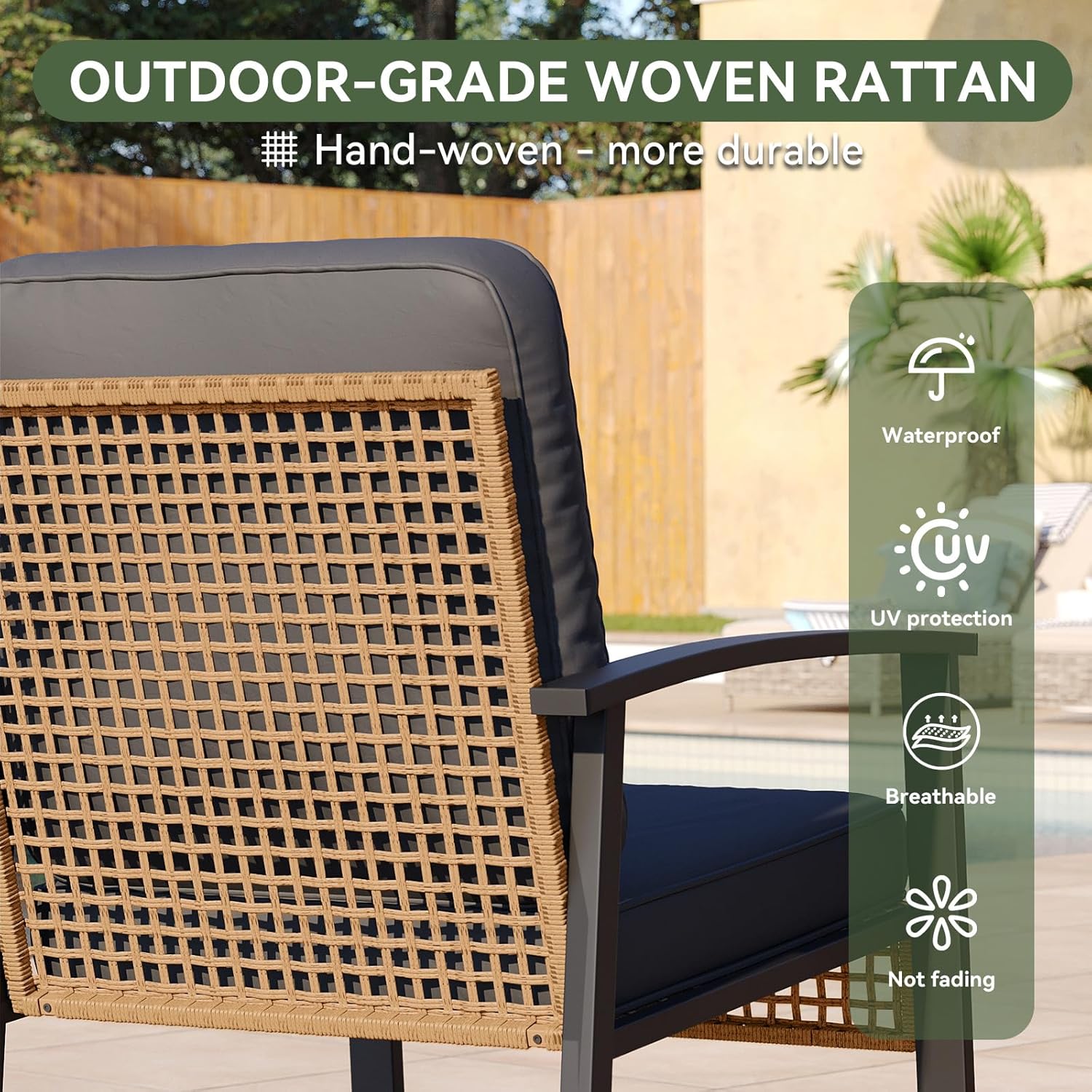 3 pcs Outdoor Rocking Bistro Set, Set of 2