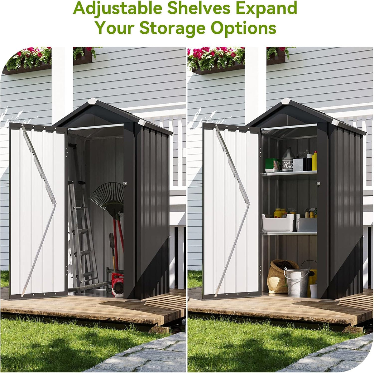 2.82' x 2.2' Vertical Metal Storage Shed - View 5