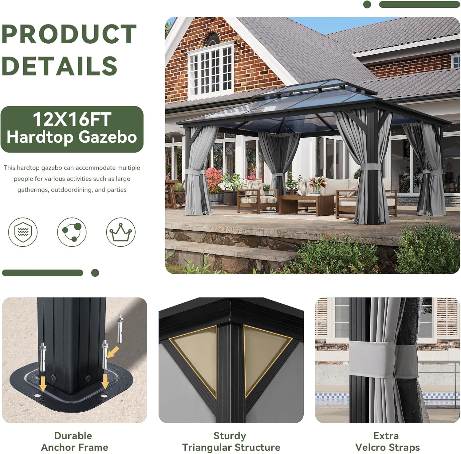 Polycarbonate Hardtop Gazebo