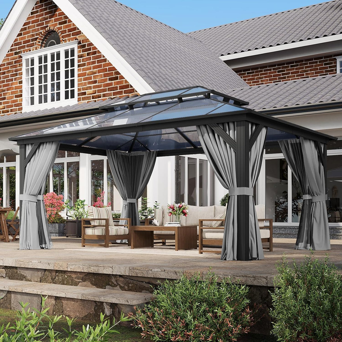 12' x 16' Polycarbonate Hardtop Gazebo - View 3