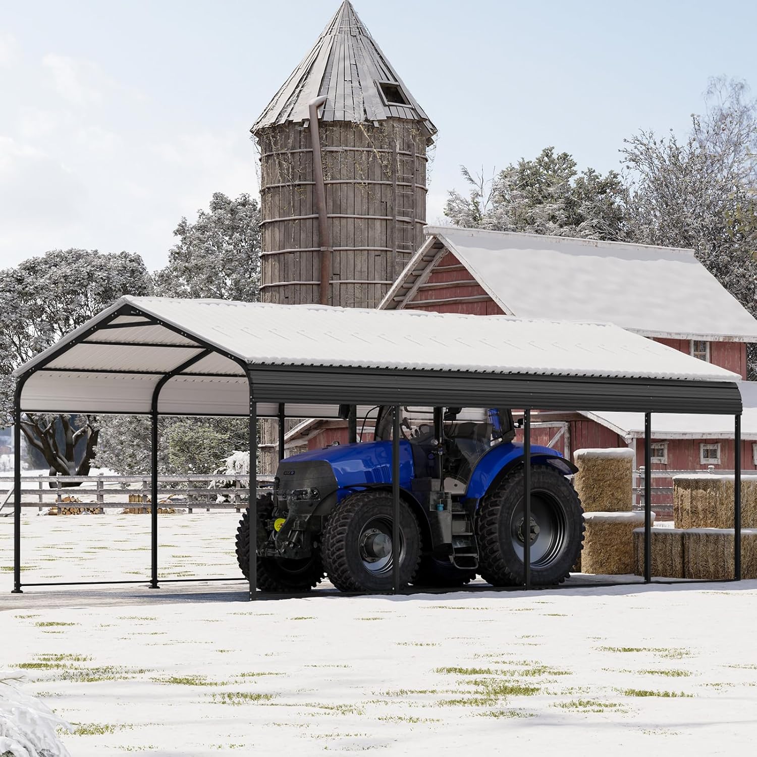 12x20x8.8 FT Heavy Duty Metal Carport