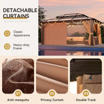 Aoxun 12' x 16' Polycarbonate Hardtop Gazebo, Brown