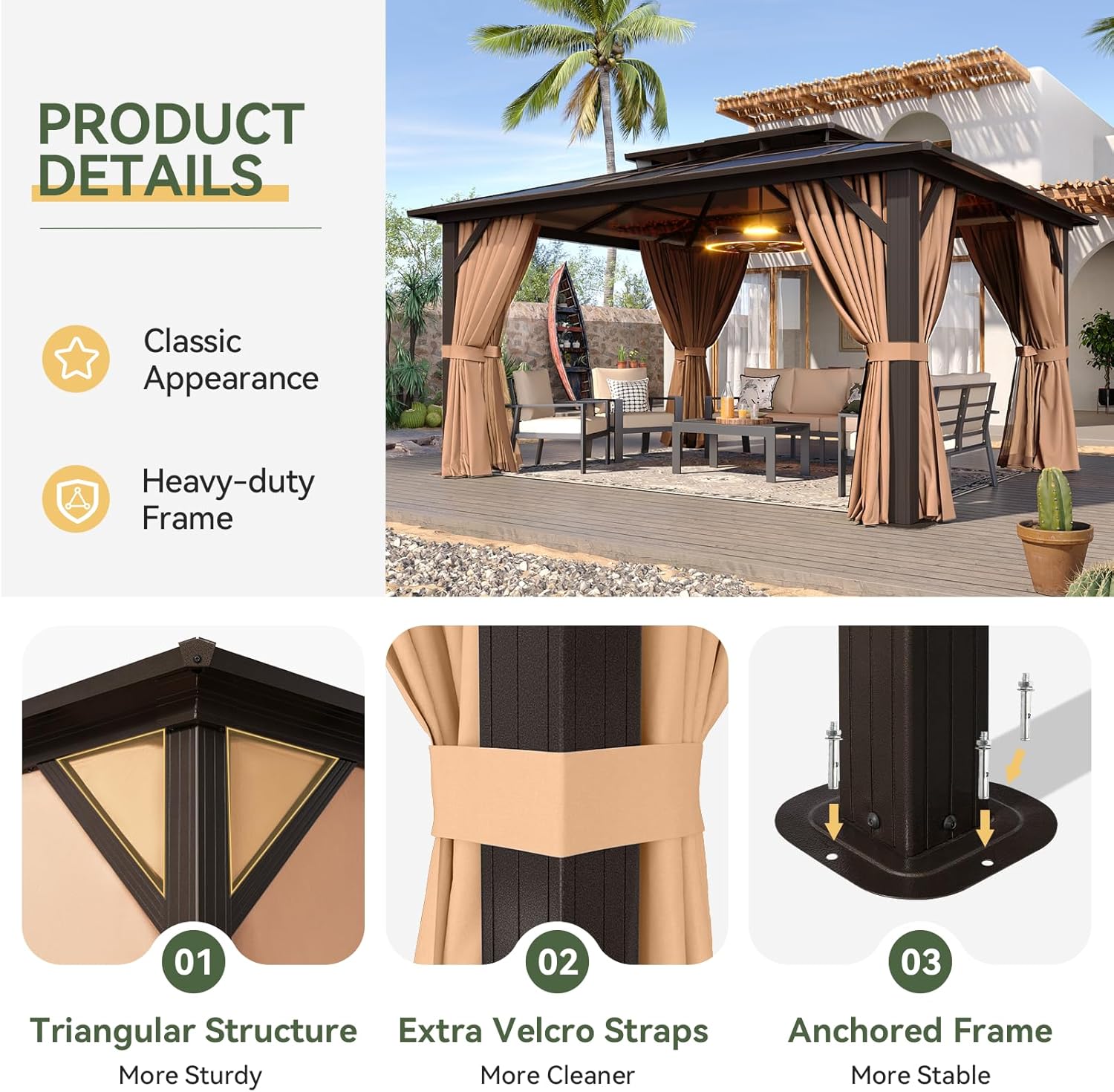 Polycarbonate Hardtop Gazebo