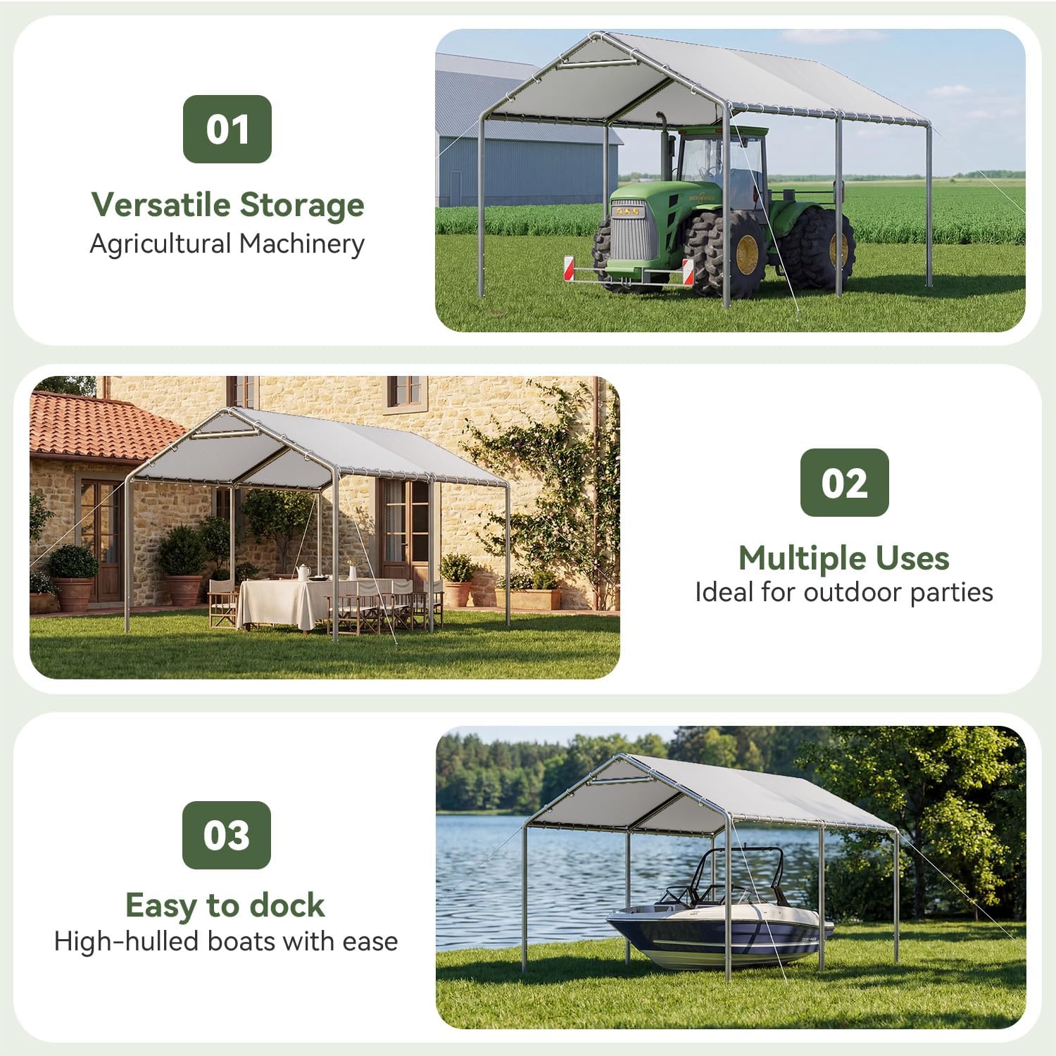 10' x 15' White Carport - View 5