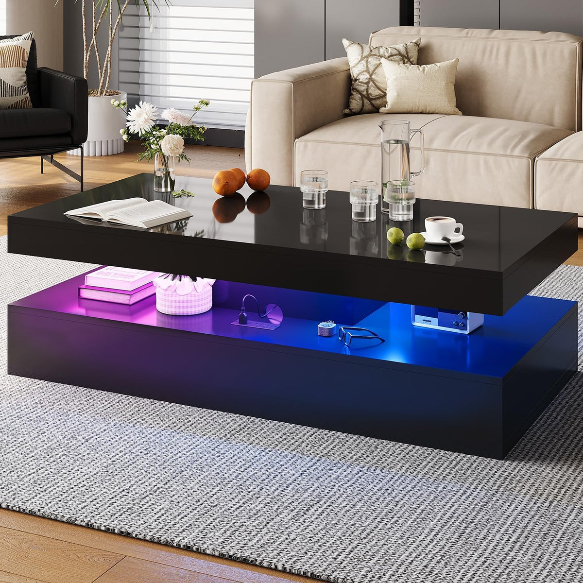 Aoxun LED Coffee Table