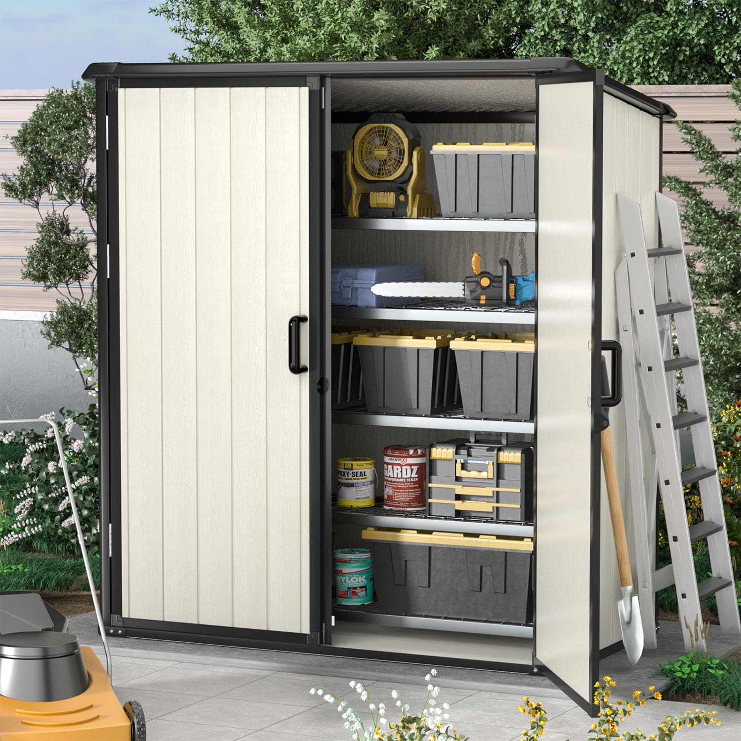 4.7 x 2.7 Plastic Utility Storage Shed with Floor