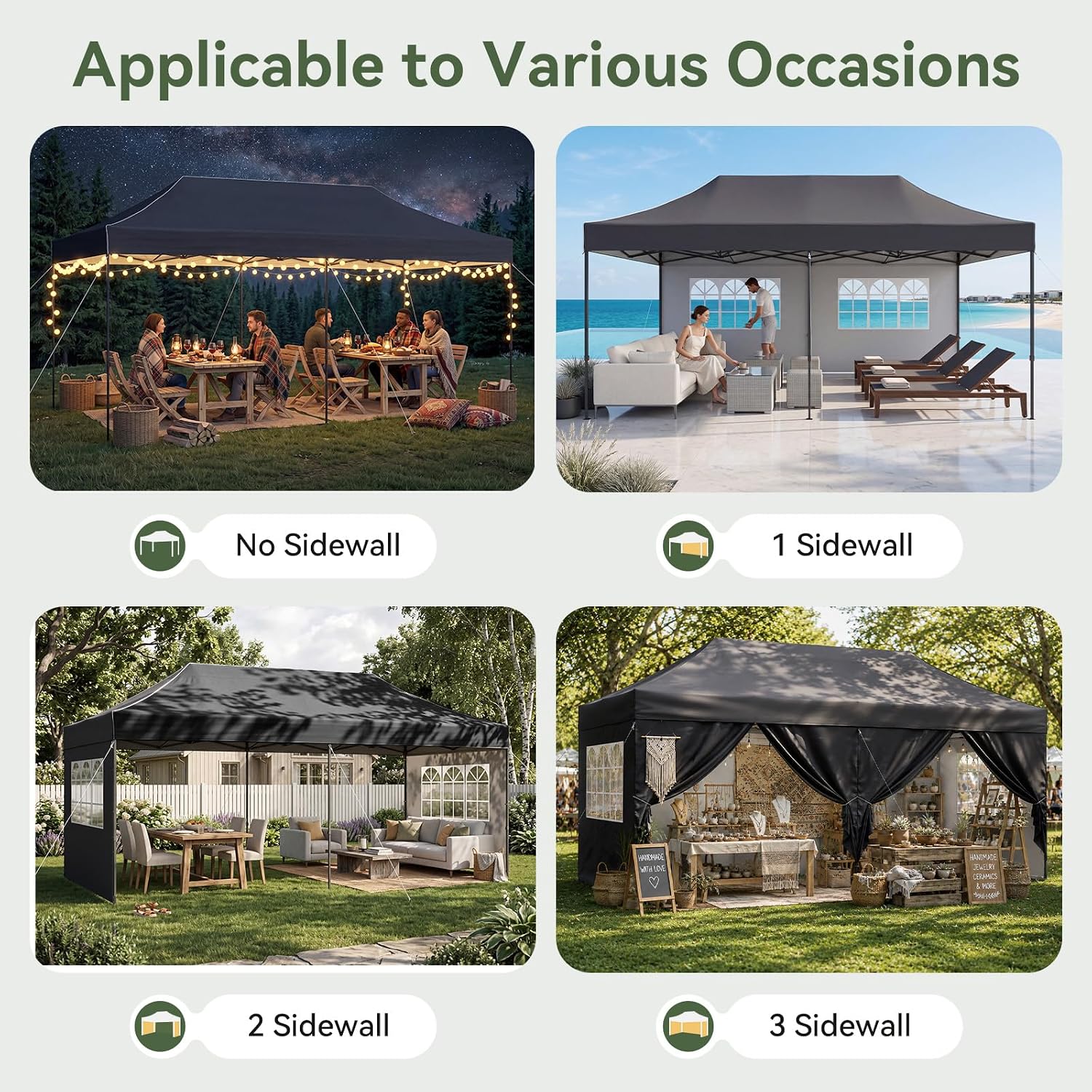10' x 20' Dark Gray Pop-Up Canopy - View 4