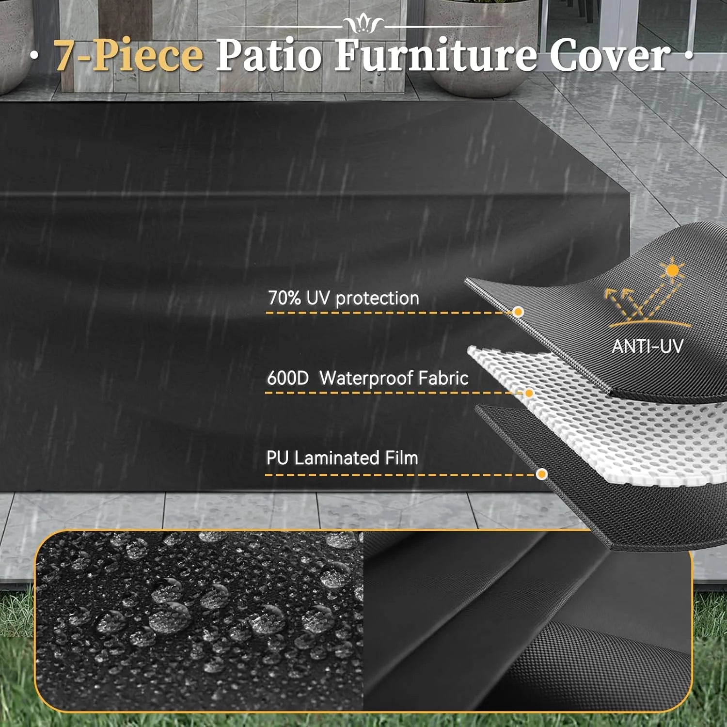 Aoxun 12 Piece Patio Furniture Set with 44” Fire Pit Table Wicker Rattan Outdoor Sectional Sofa Set with Coffee Table and 4” Thickened Cushions, Gray (Waterproof Cover Included)