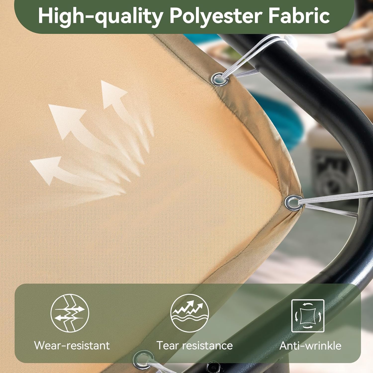 Aoxun 10x12 Lean to Gazebo Outdoor Pergola with Water Resistant & UV-Resistant, Wall-Mounted Canopy with Sloped Roof for Backyard, Deck, Patio or Garden Khaki