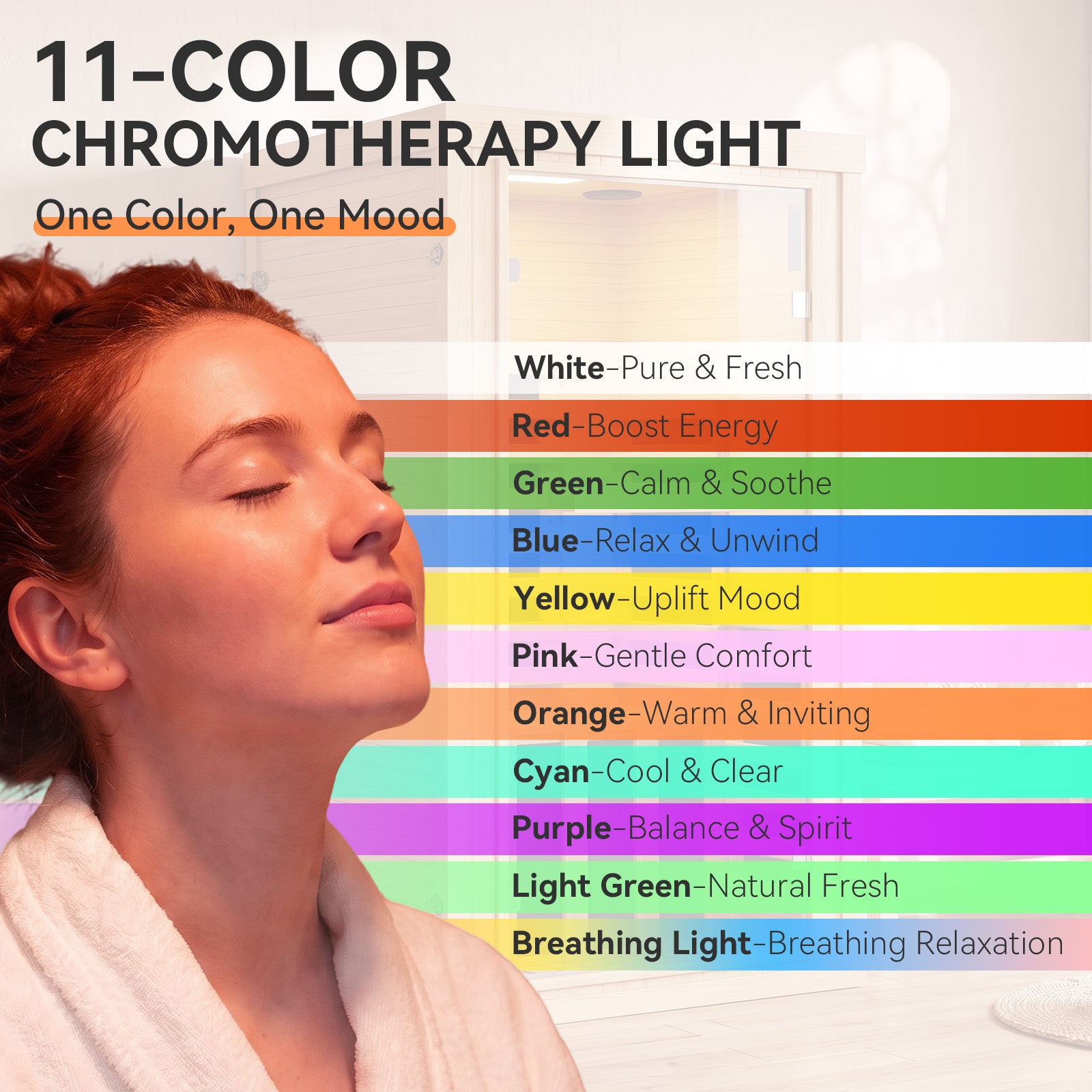 Aoxun Infrared Sauna Home Sauna, Indoor Sauna, Low EMF Far Infrared, 1-2 Person, Chromotherapy Light, Canadian Hemlock Wood, Blutooth Speakers