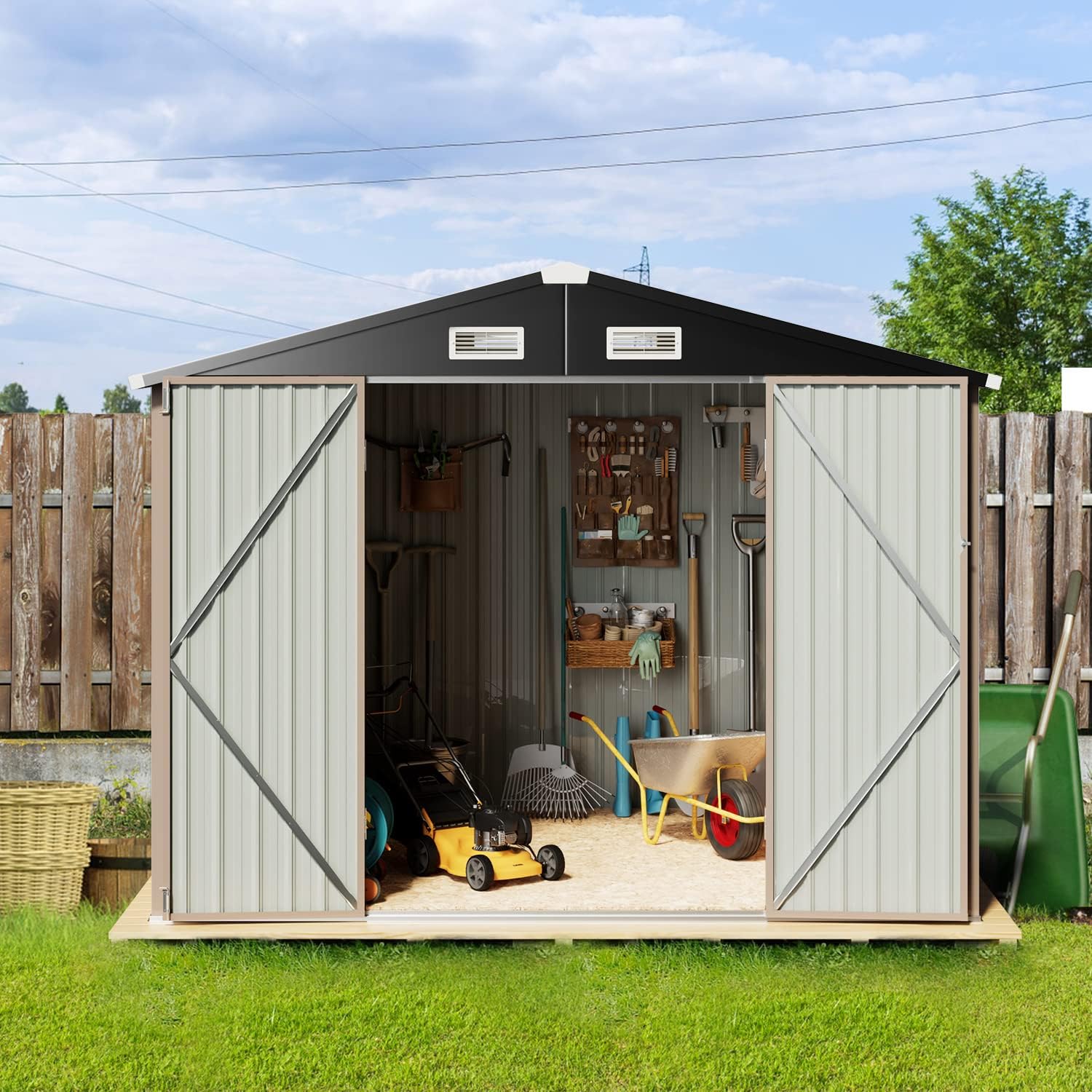 Metal Utility Shed House with Air Vent