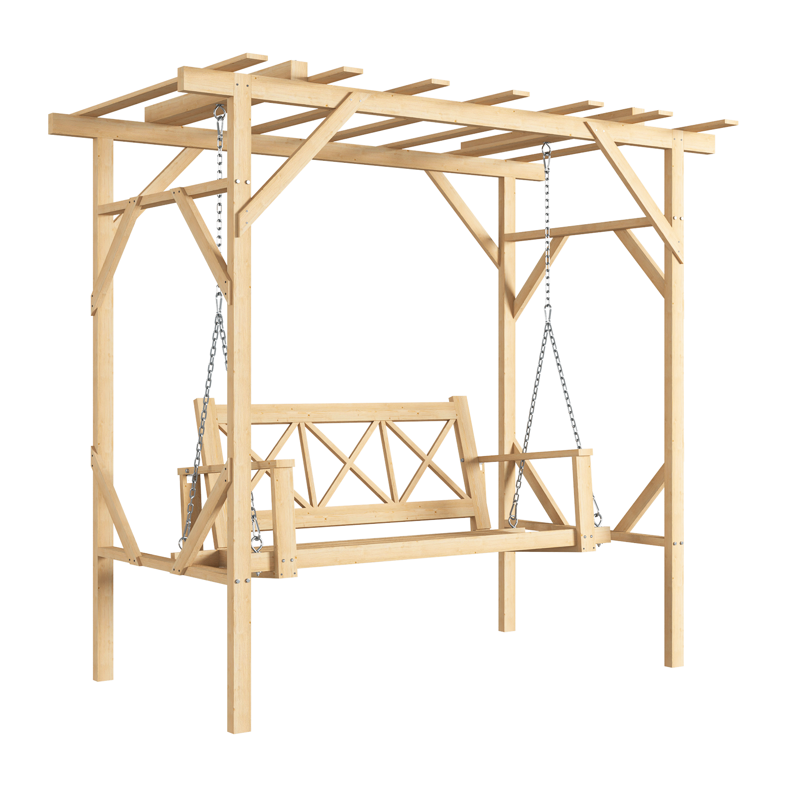 Porch Pergola Swing with Stand