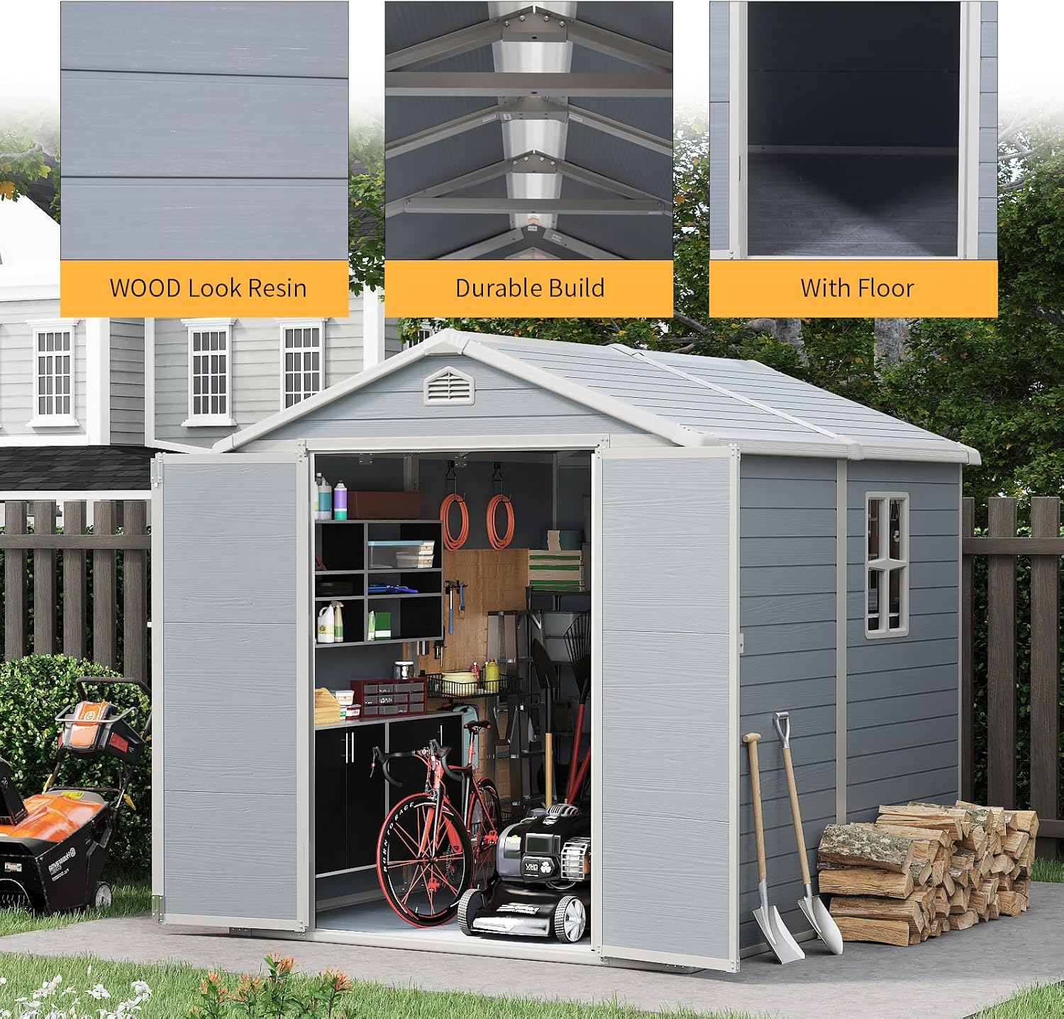 Resin Utility Storage Shed House