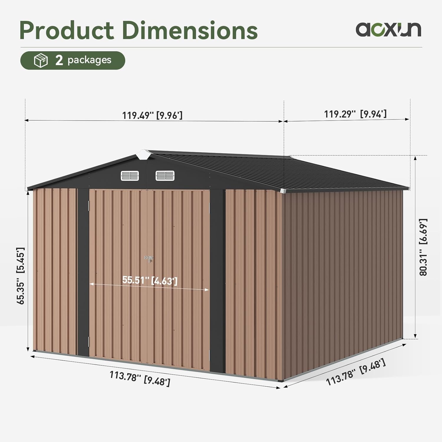 Metal Utility Shed House with Air Vent