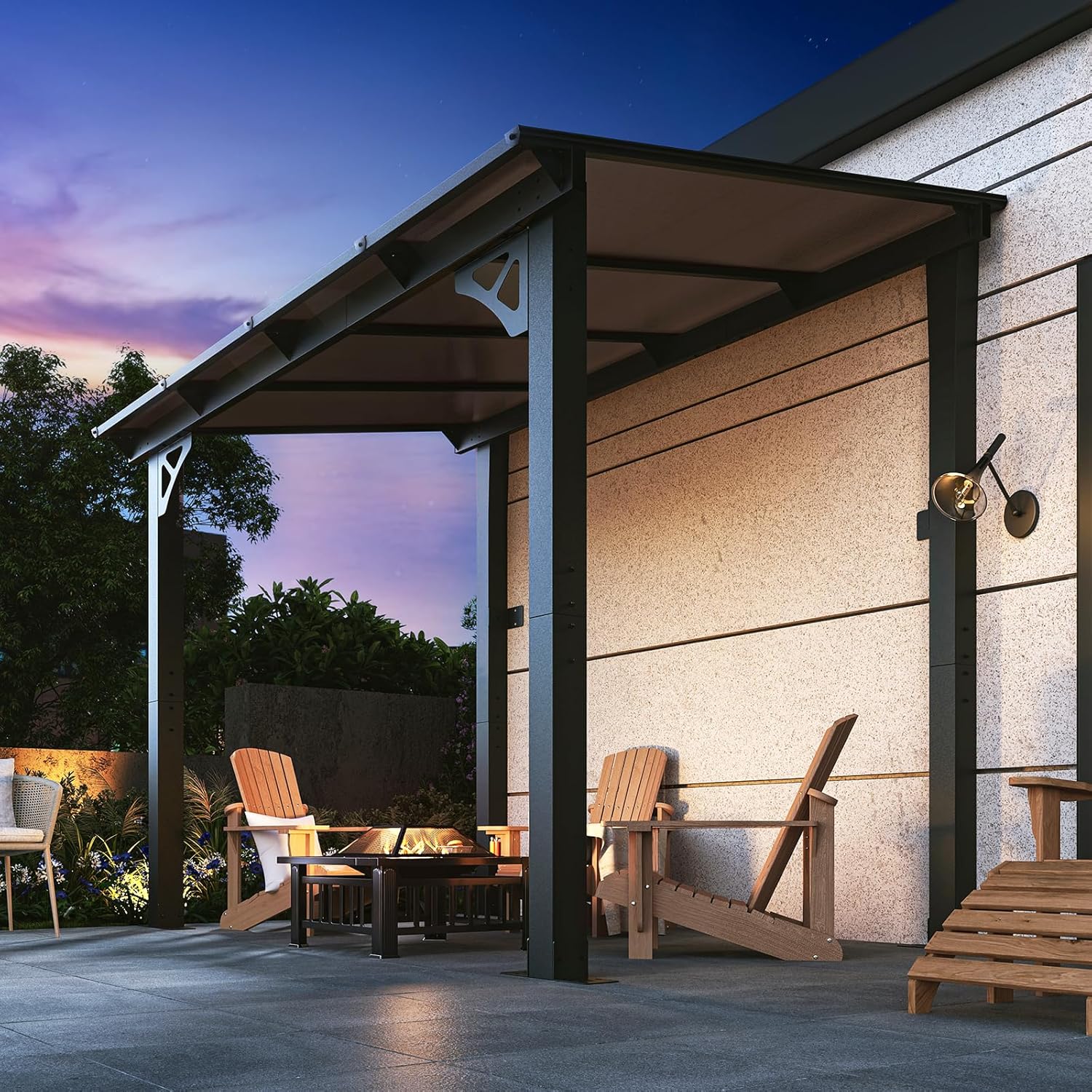 Polycarbonate Wall Mounted Lean To Gazebo