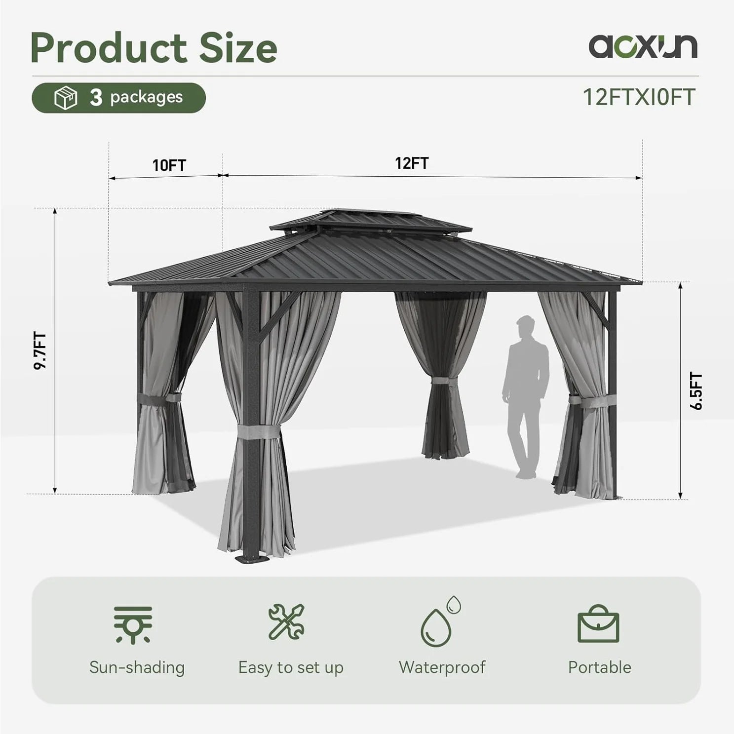 Aoxun Classic Hardtop Gazebo