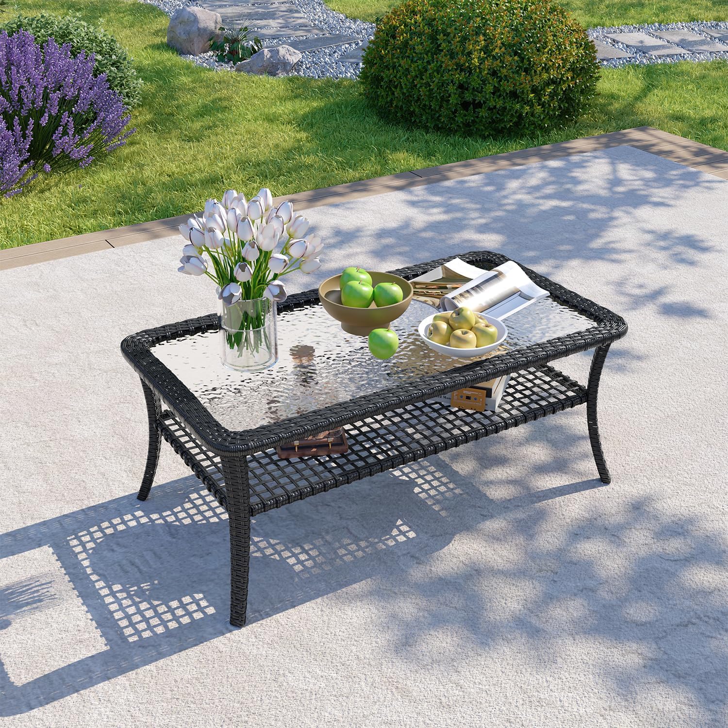 Wicker Patio Coffee Table - View 4