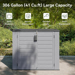White Horizontal Resin Storage Shed - View 4
