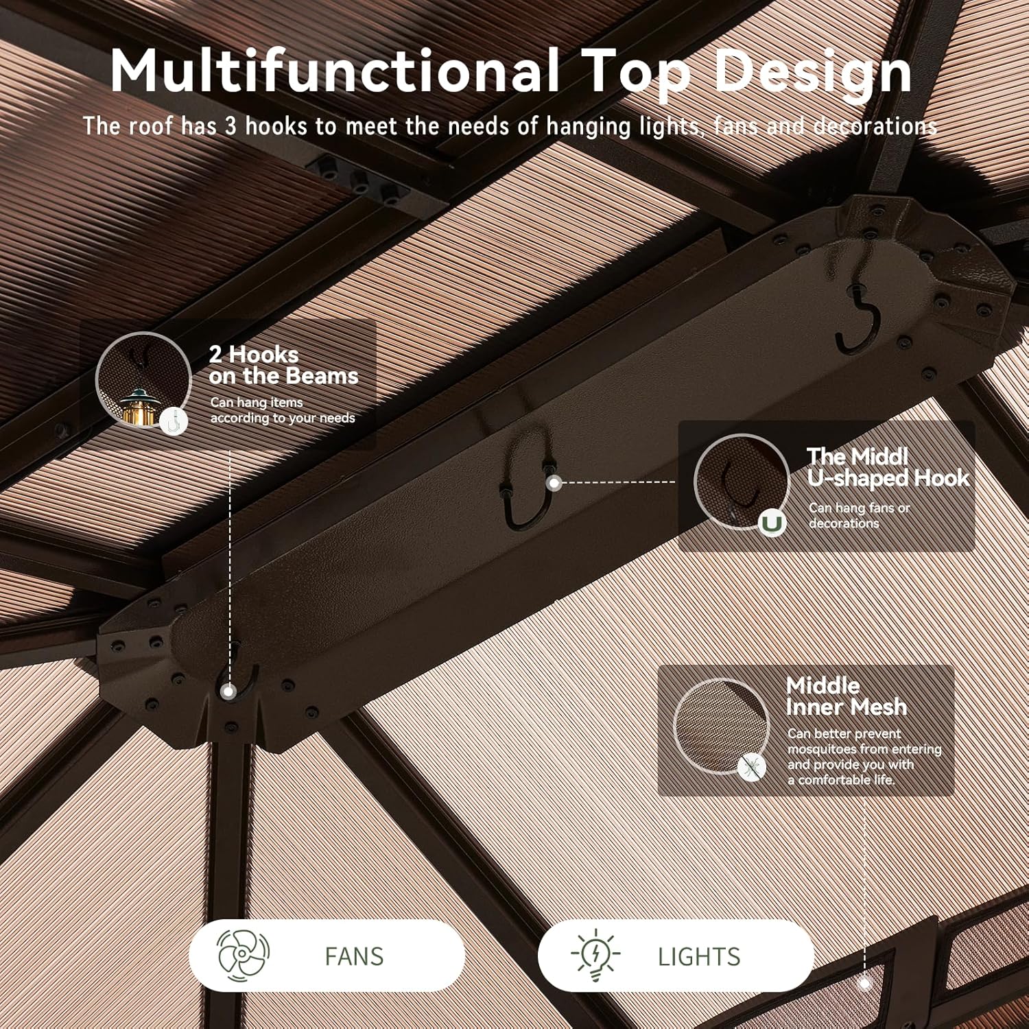 Polycarbonate Hardtop Gazebo