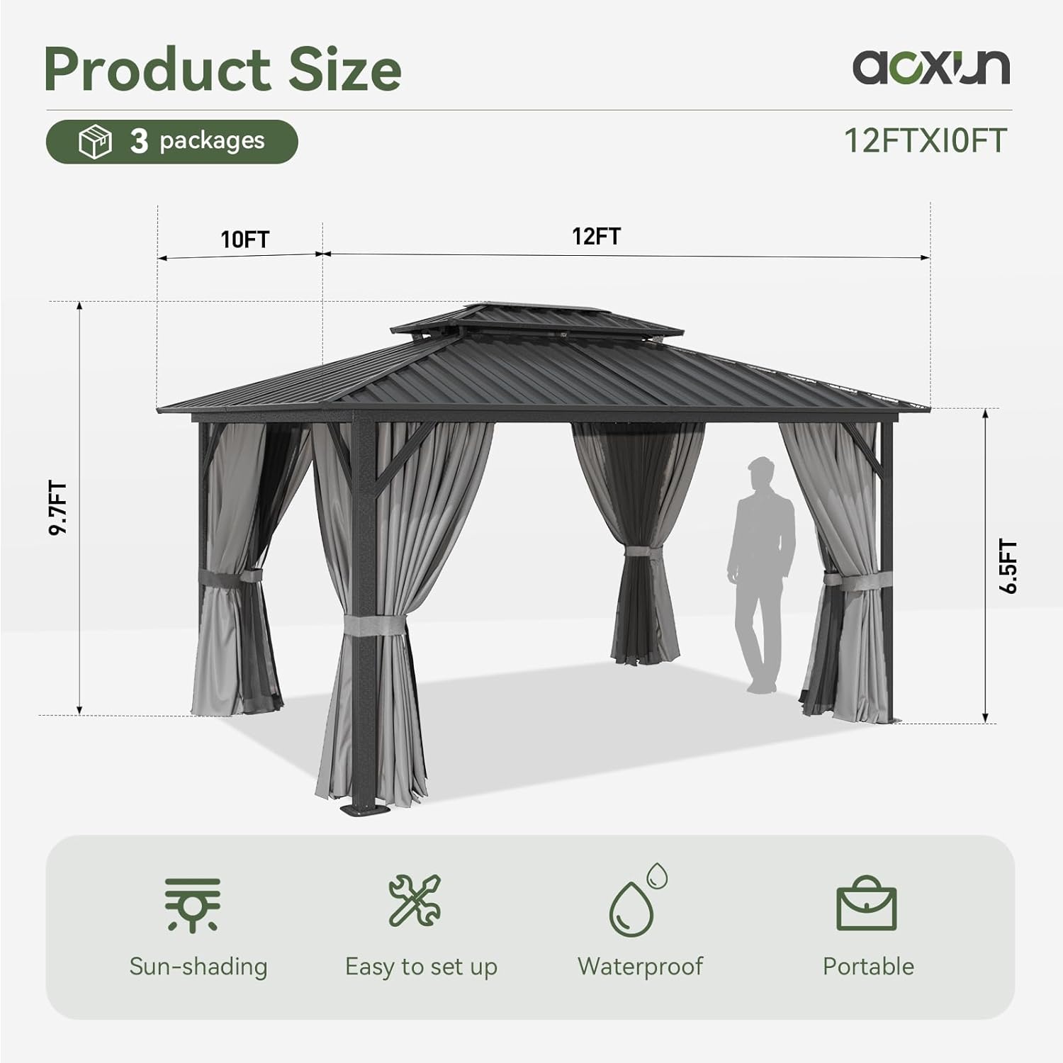 Aoxun Classic Hardtop Gazebo