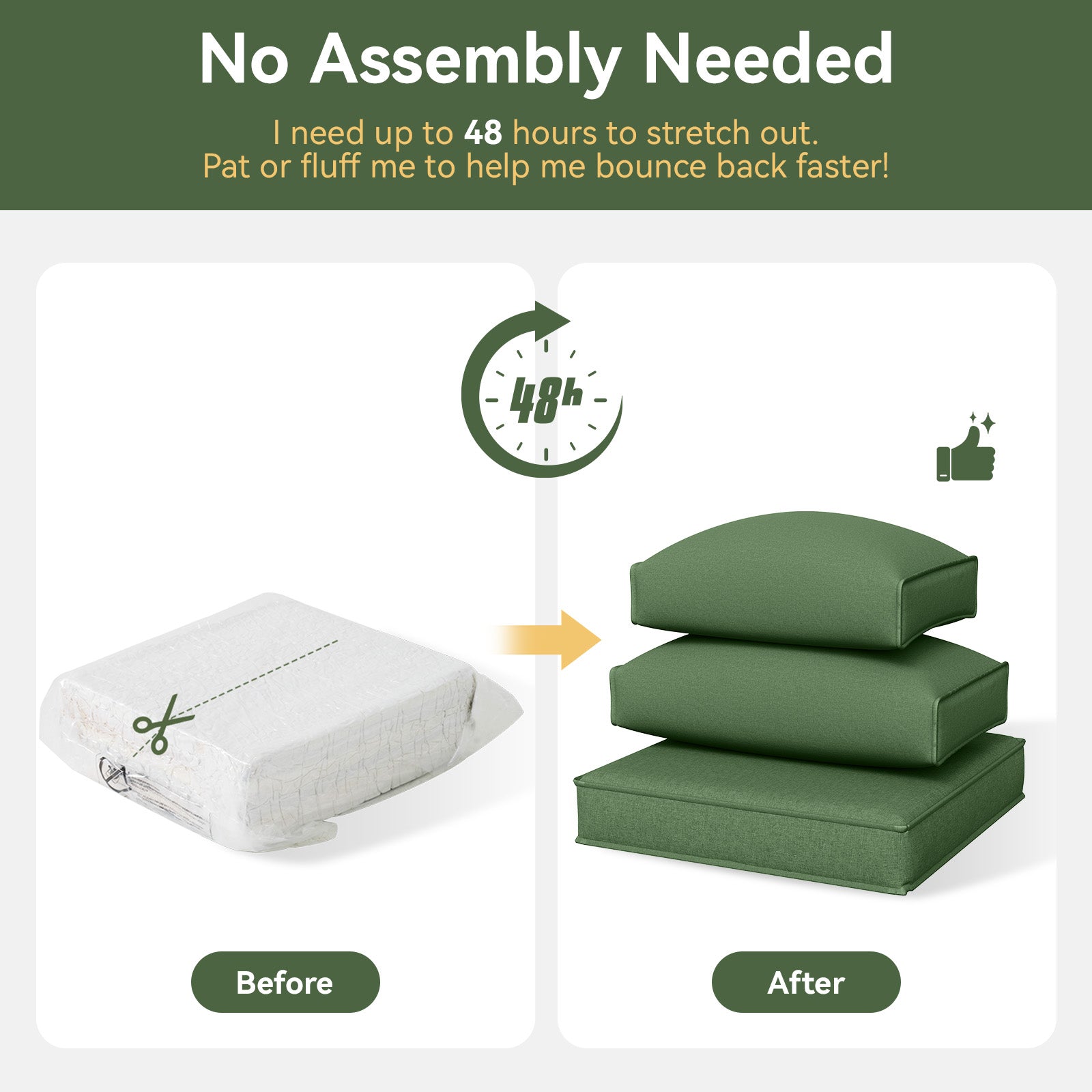 Aoxun 26" x 26" Patio Furniture Cushions for Outdoor Furniture Set of 4, Thick Replacement Patio Couch Cushions for Outdoor Furniture, 7-Piece Splashproof Fade Resistant Cushions for Outdoor Couch