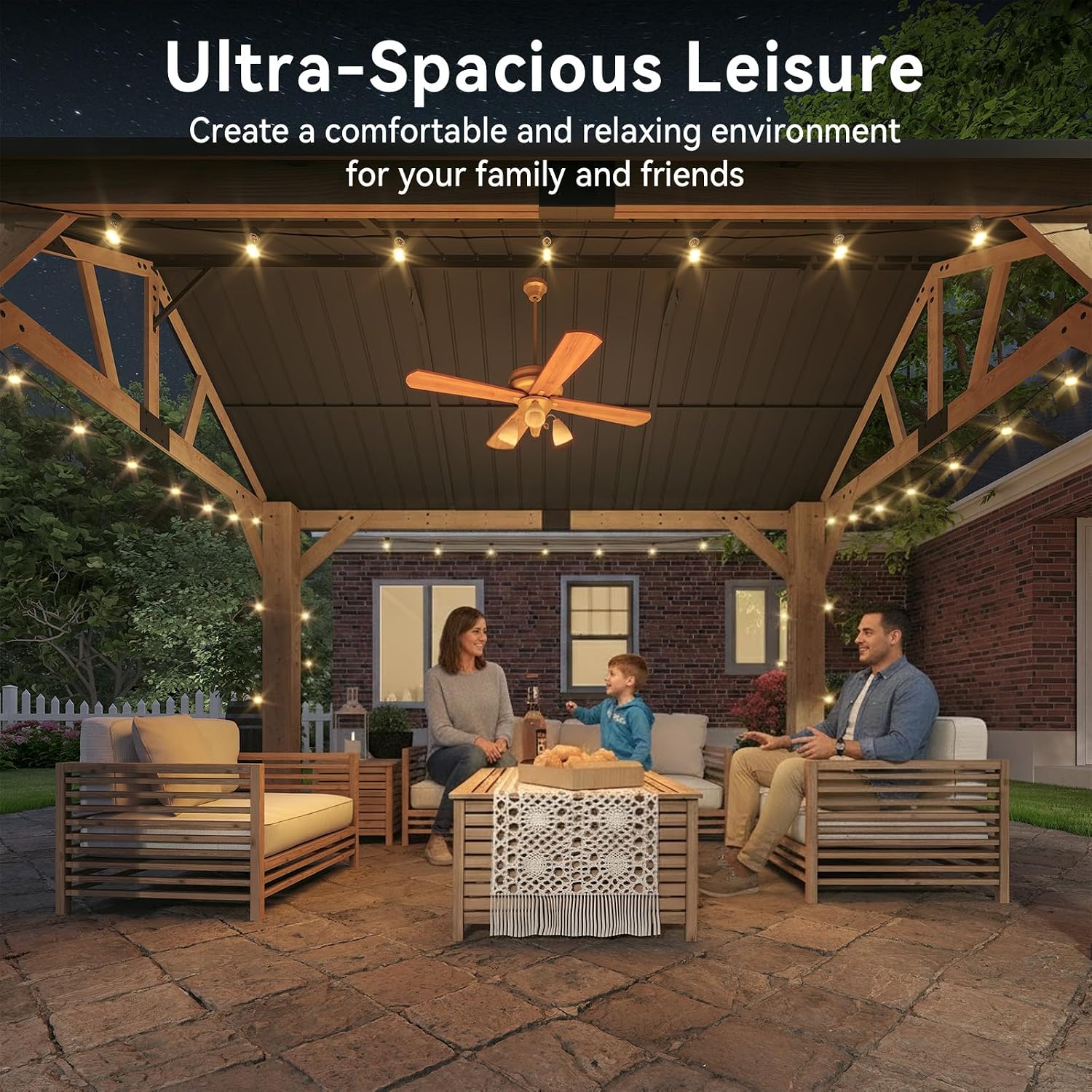 Aoxun 10' x 12' Wood Gazebo