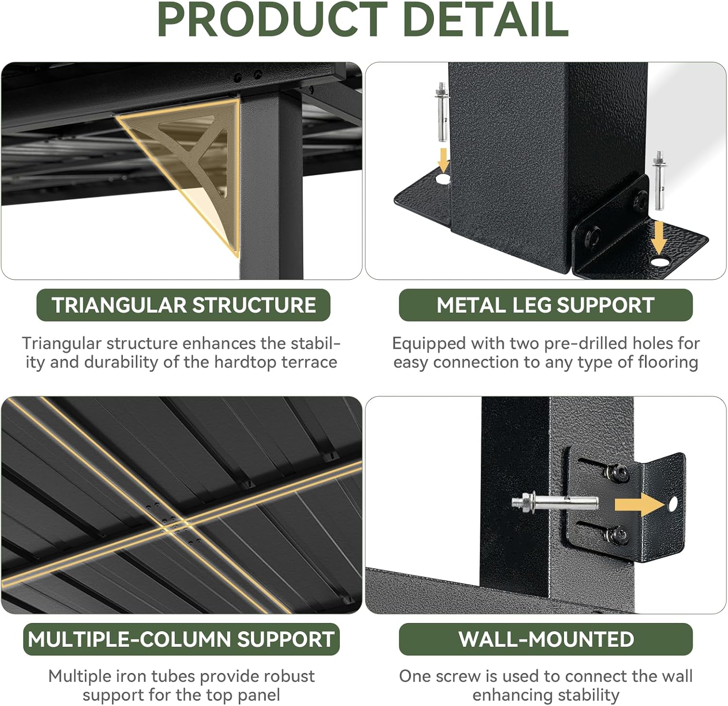 Aoxun 10' x 14' Lean to Gazebo