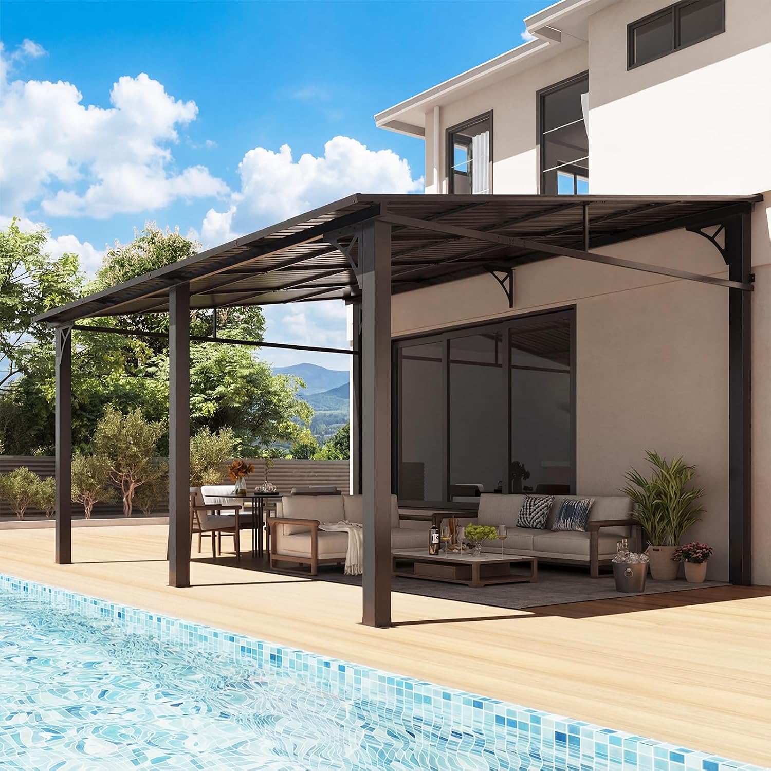 Aoxun 10' x 14' Lean to Gazebo
