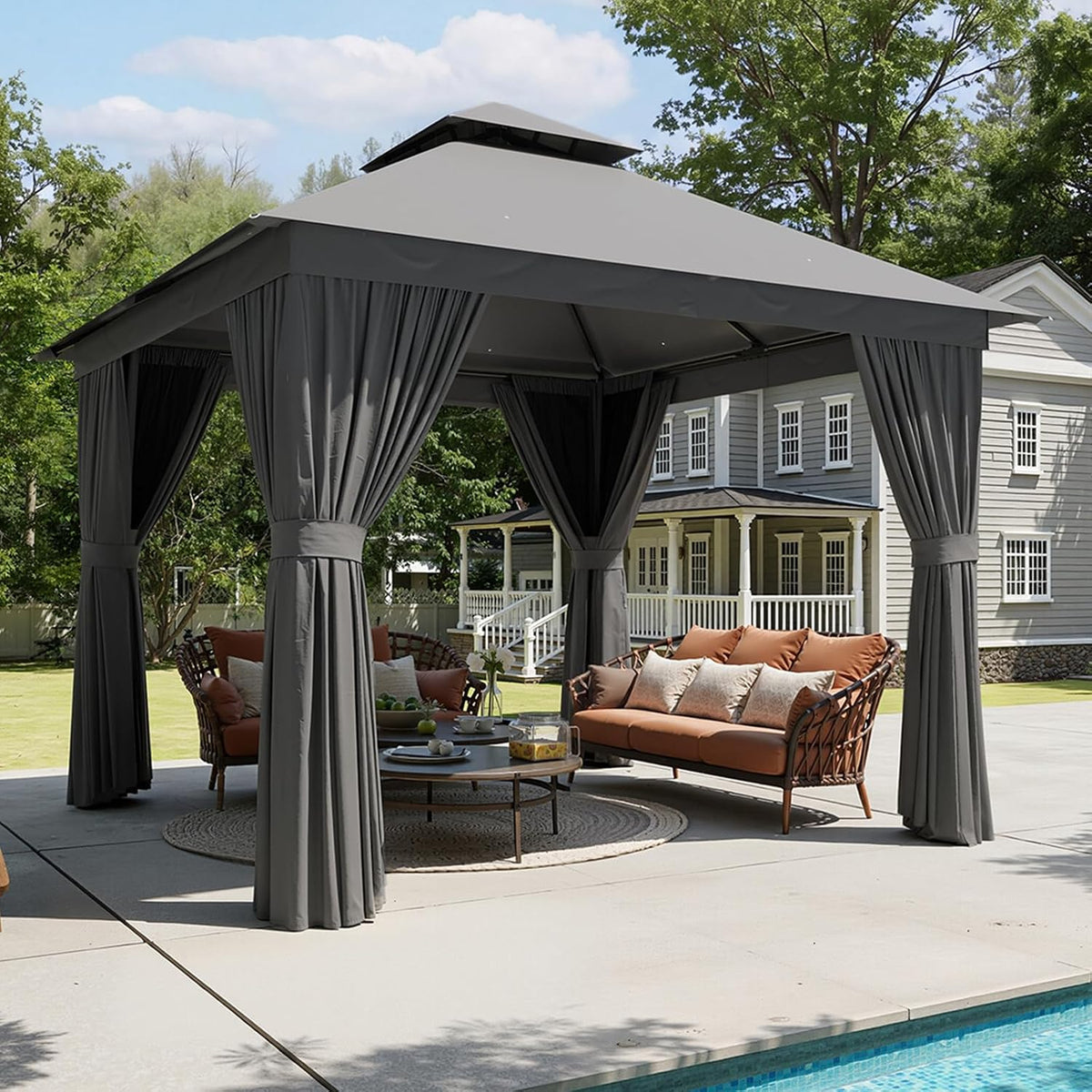 Aoxun 10x10 Soft Top Gazebo