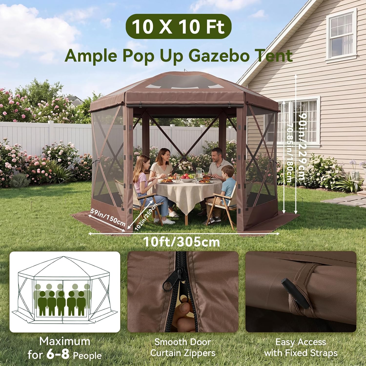 Aoxun 10x10ft Pop Up Canopy Tent