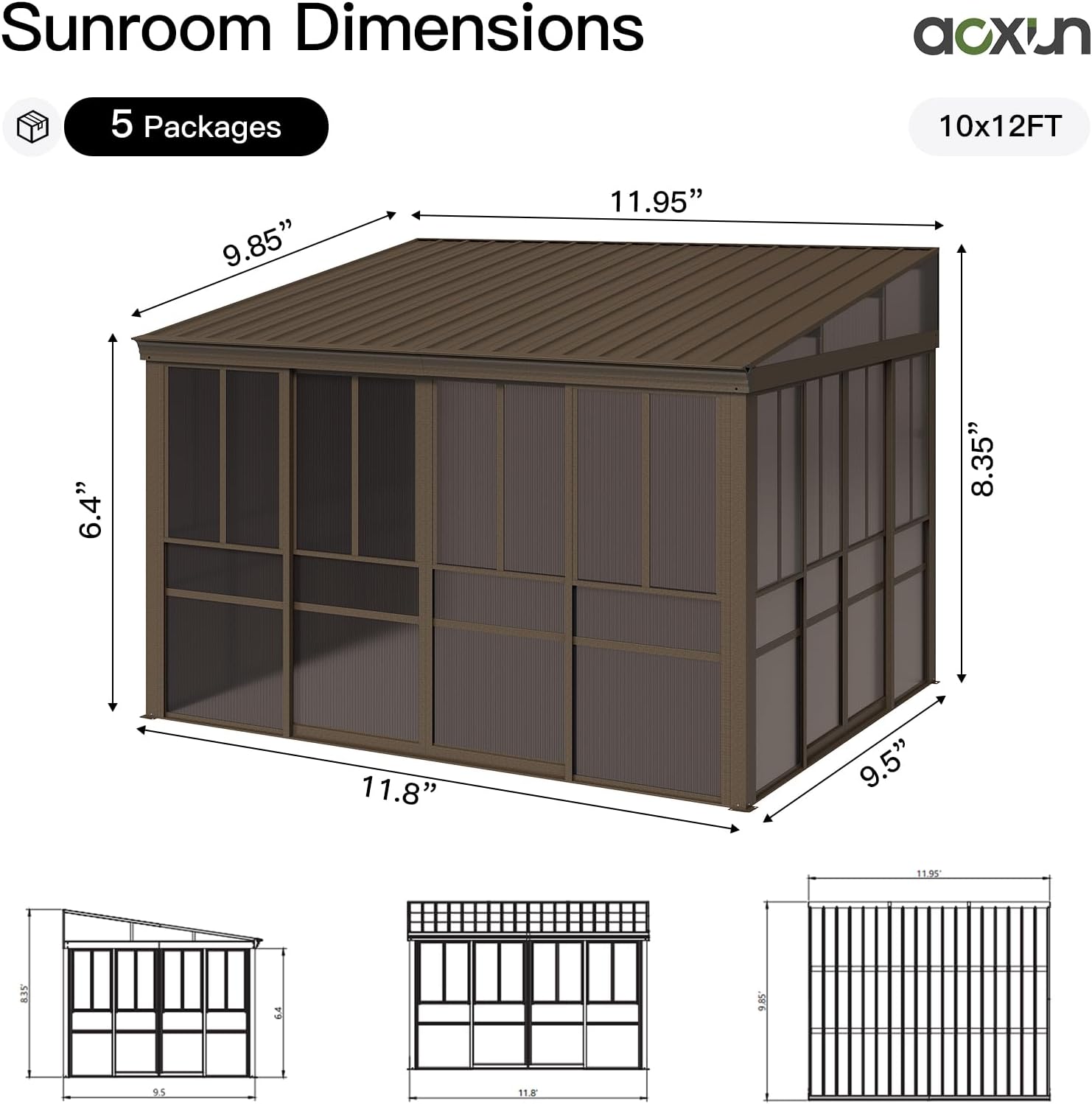 Aoxun Wall Mounted Sunroom