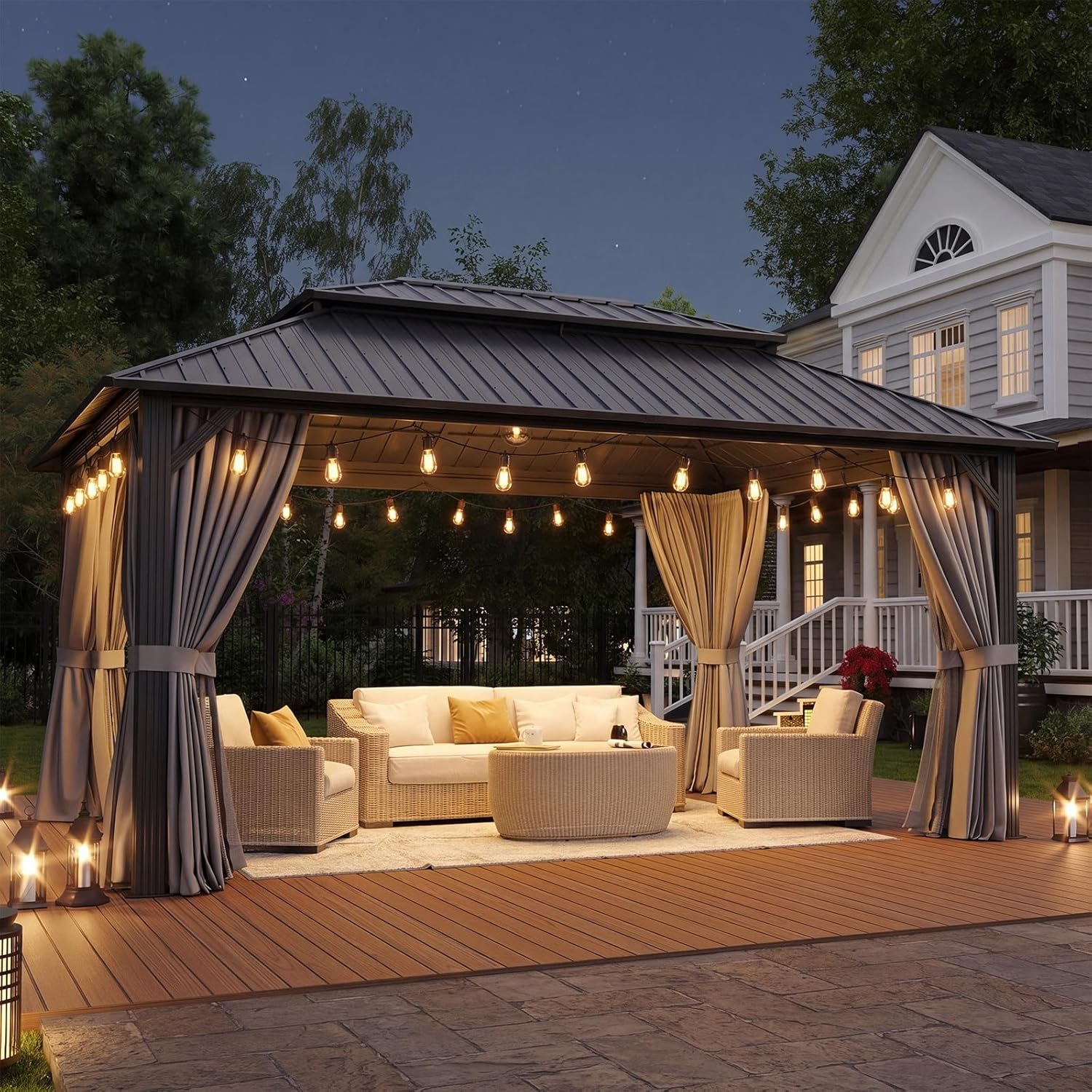 Aoxun 12Ft X 16Ft Hardtop Gazebo