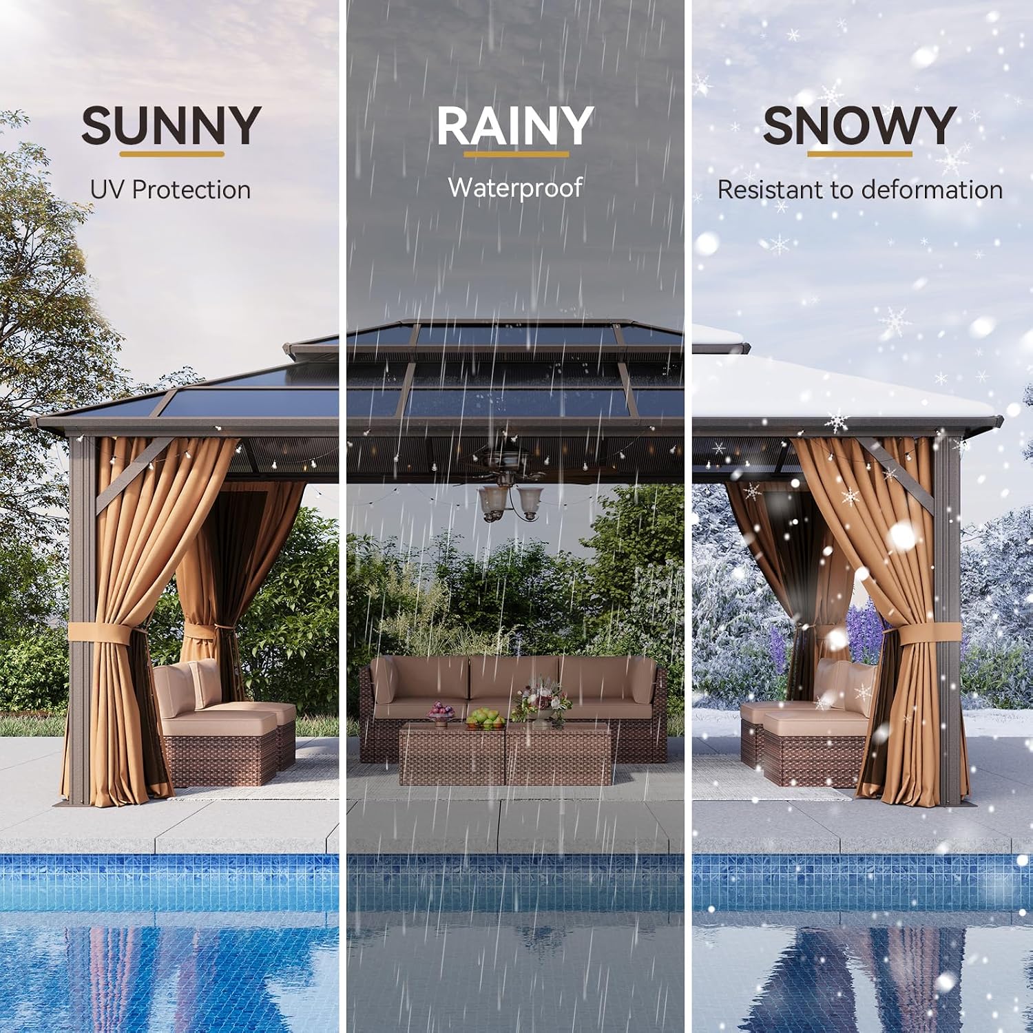 Aoxun 12'x16' Outdoor Gazebo