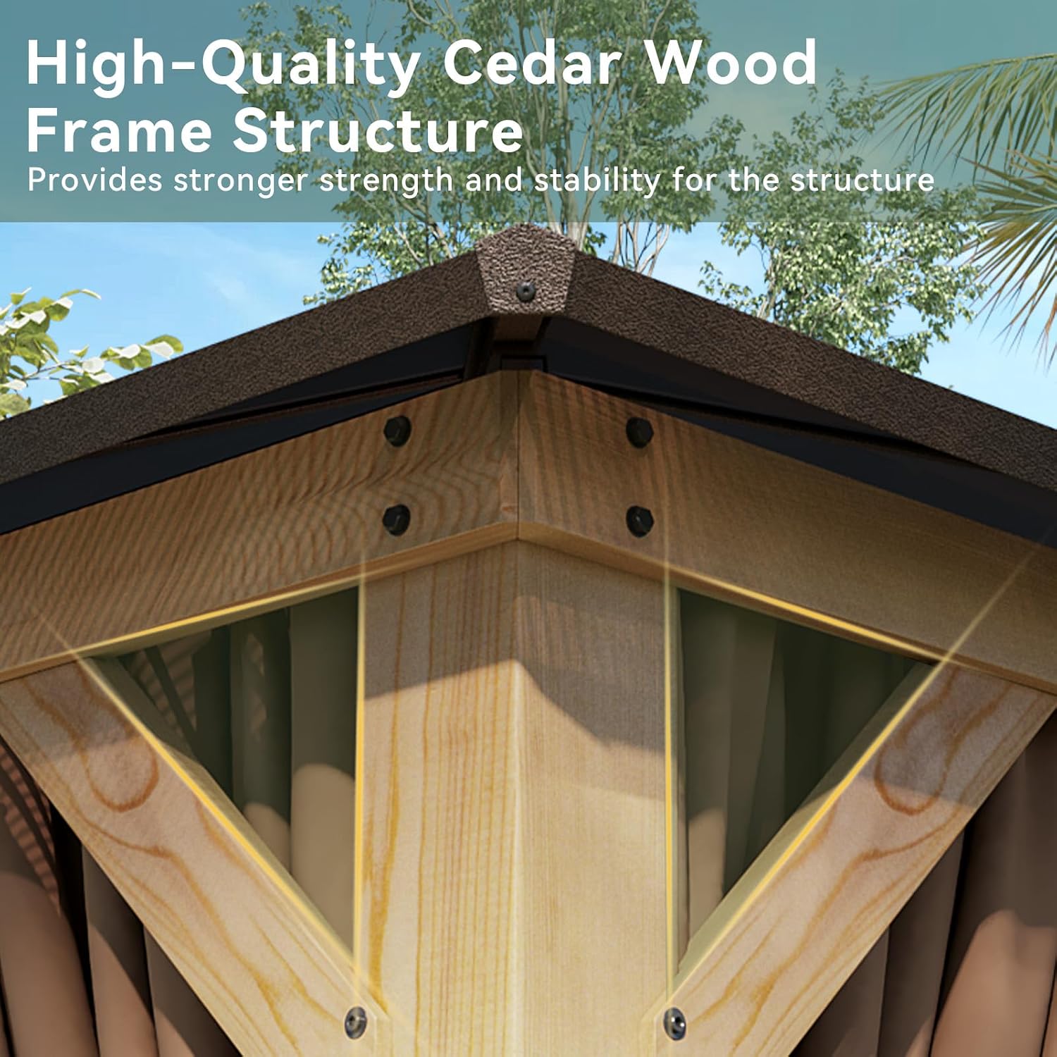 Aoxun 12' x 20' Wood Gazebo