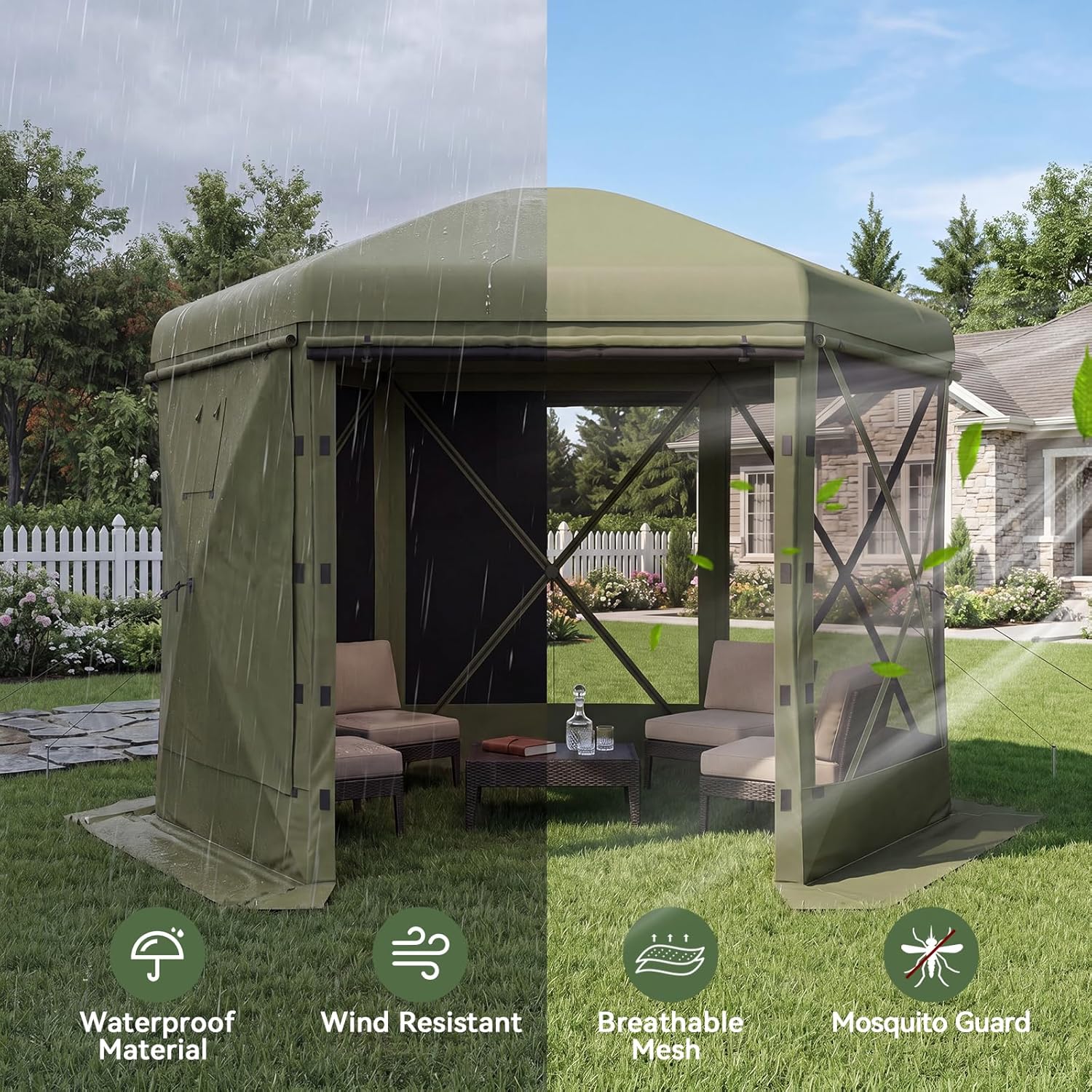 Aoxun 12x12ft Pop Up Canopy Tent
