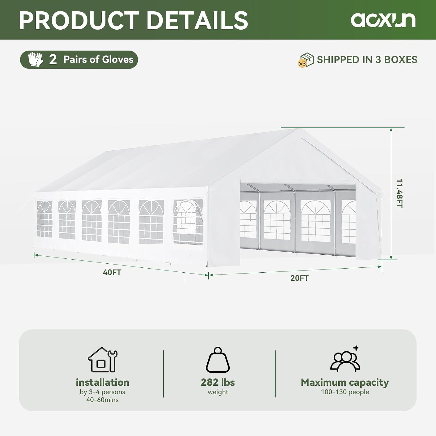 Aoxun 20x40 Party Tent