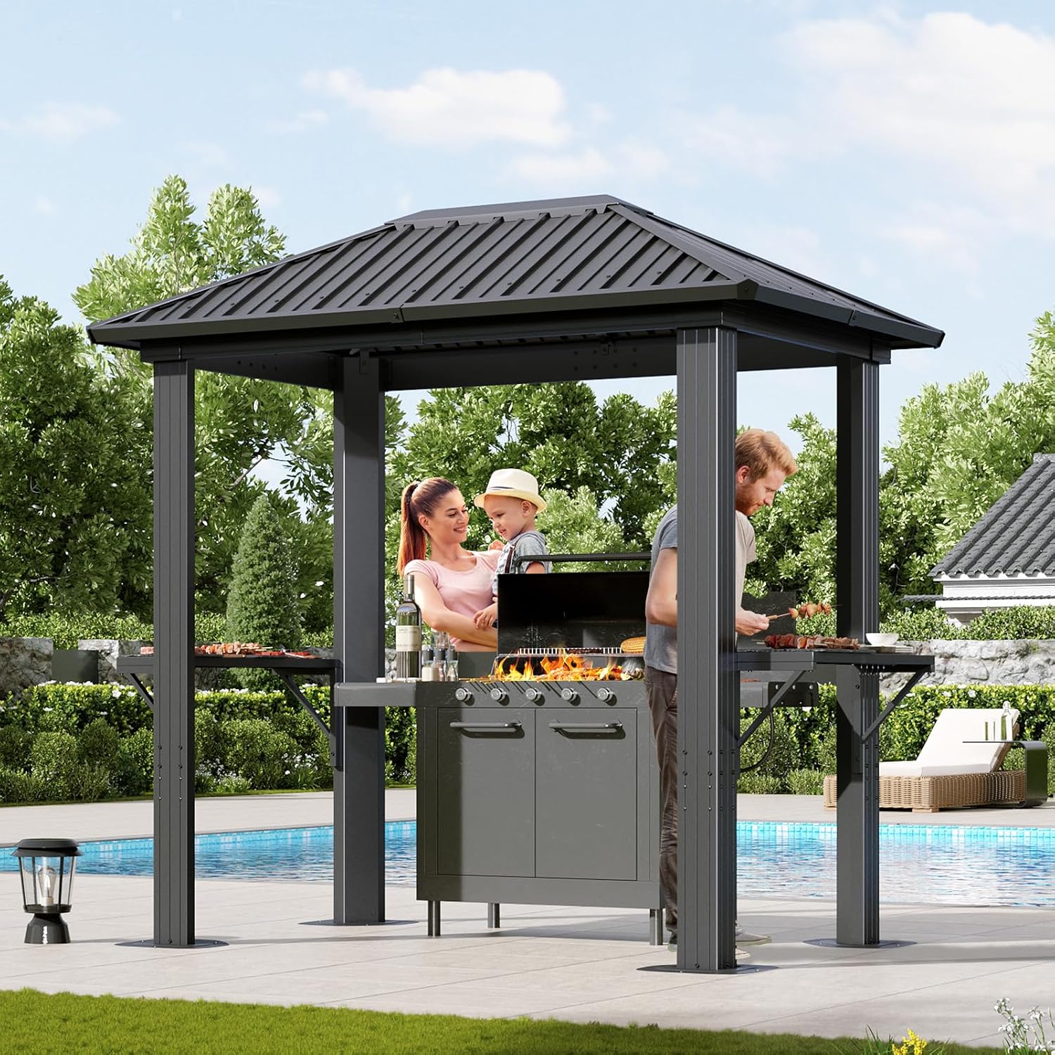 Aoxun 5 x 8FT Grill Hardtop Gazebo