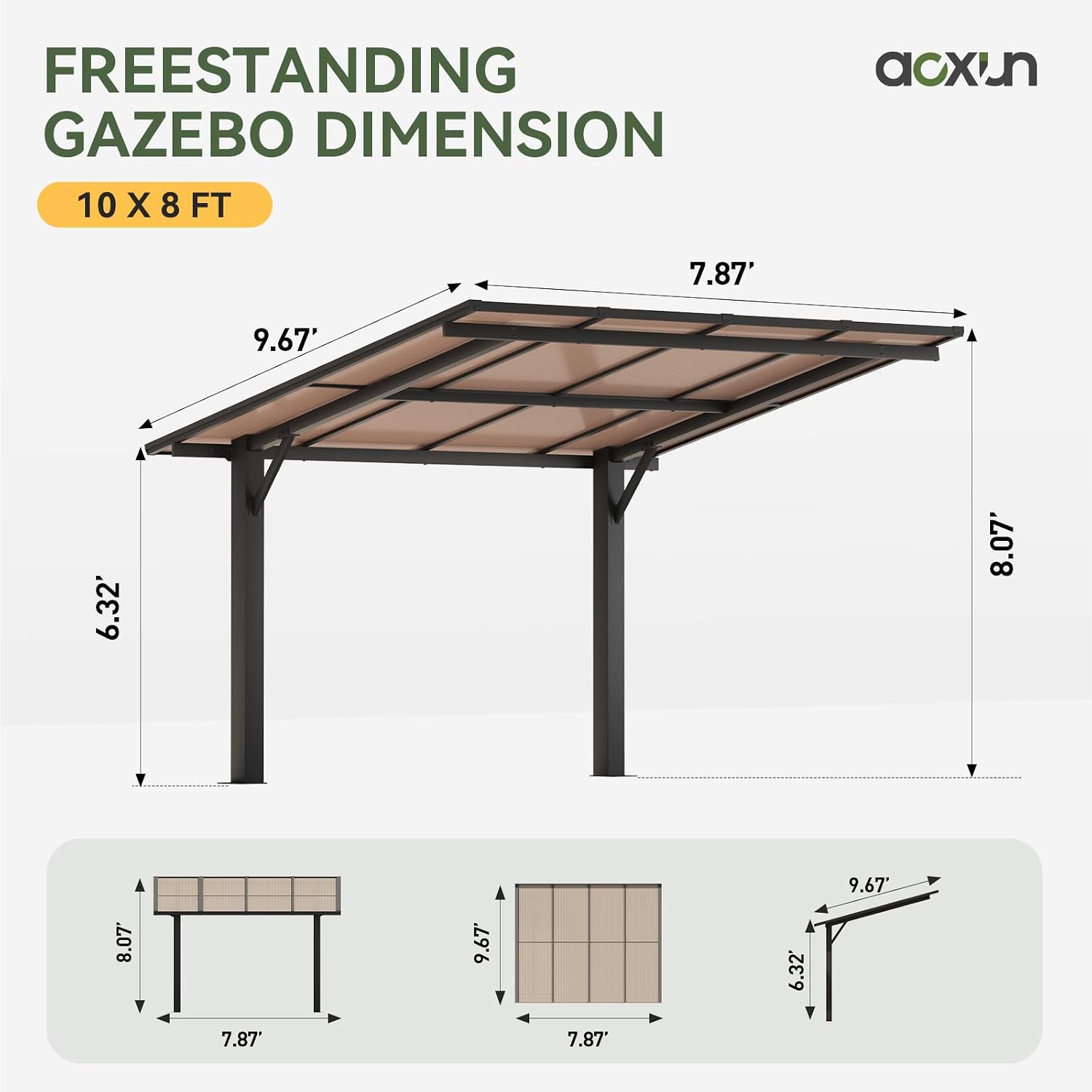 Aoxun Pergola Waterproof UV Resistant
