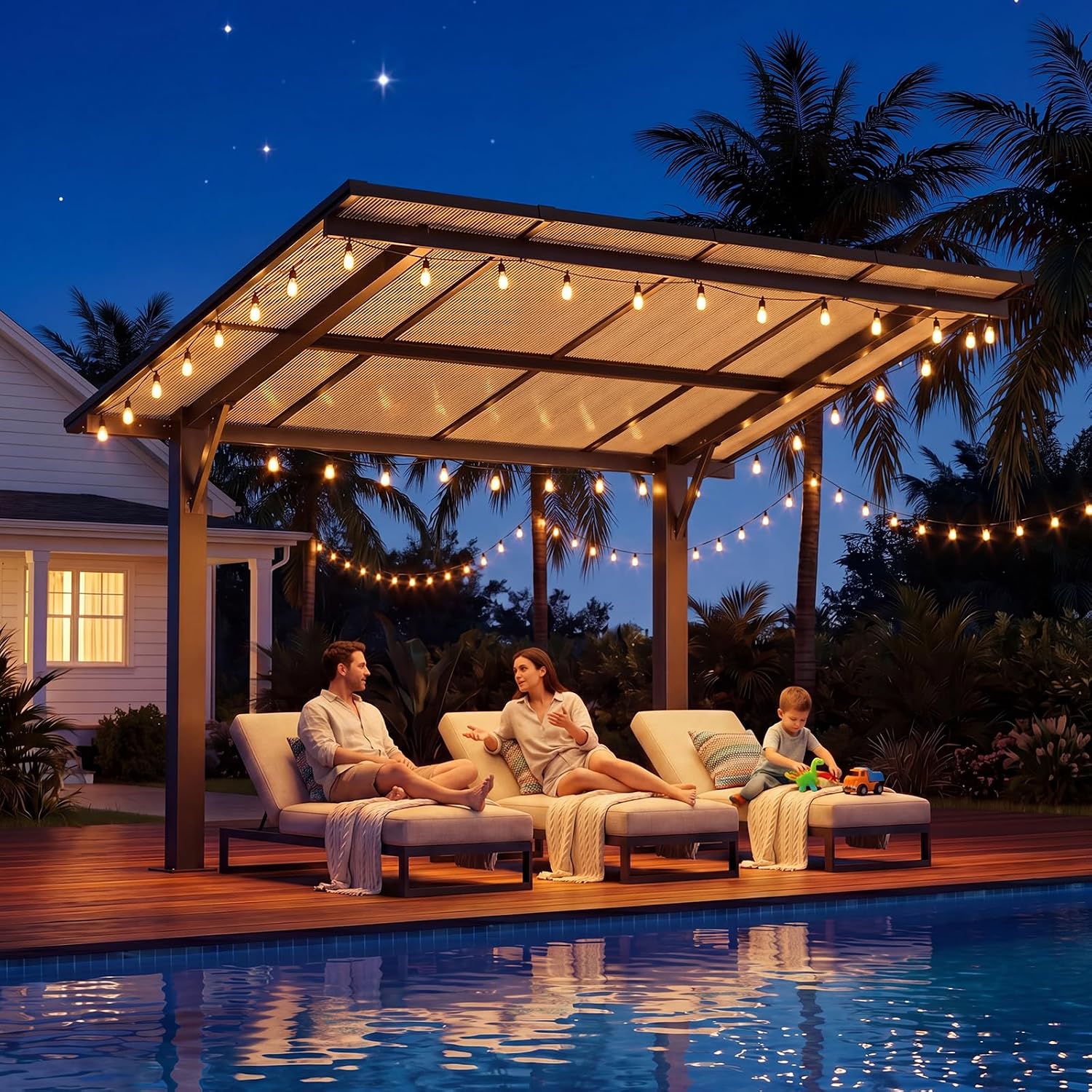 Aoxun Pergola Waterproof UV Resistant