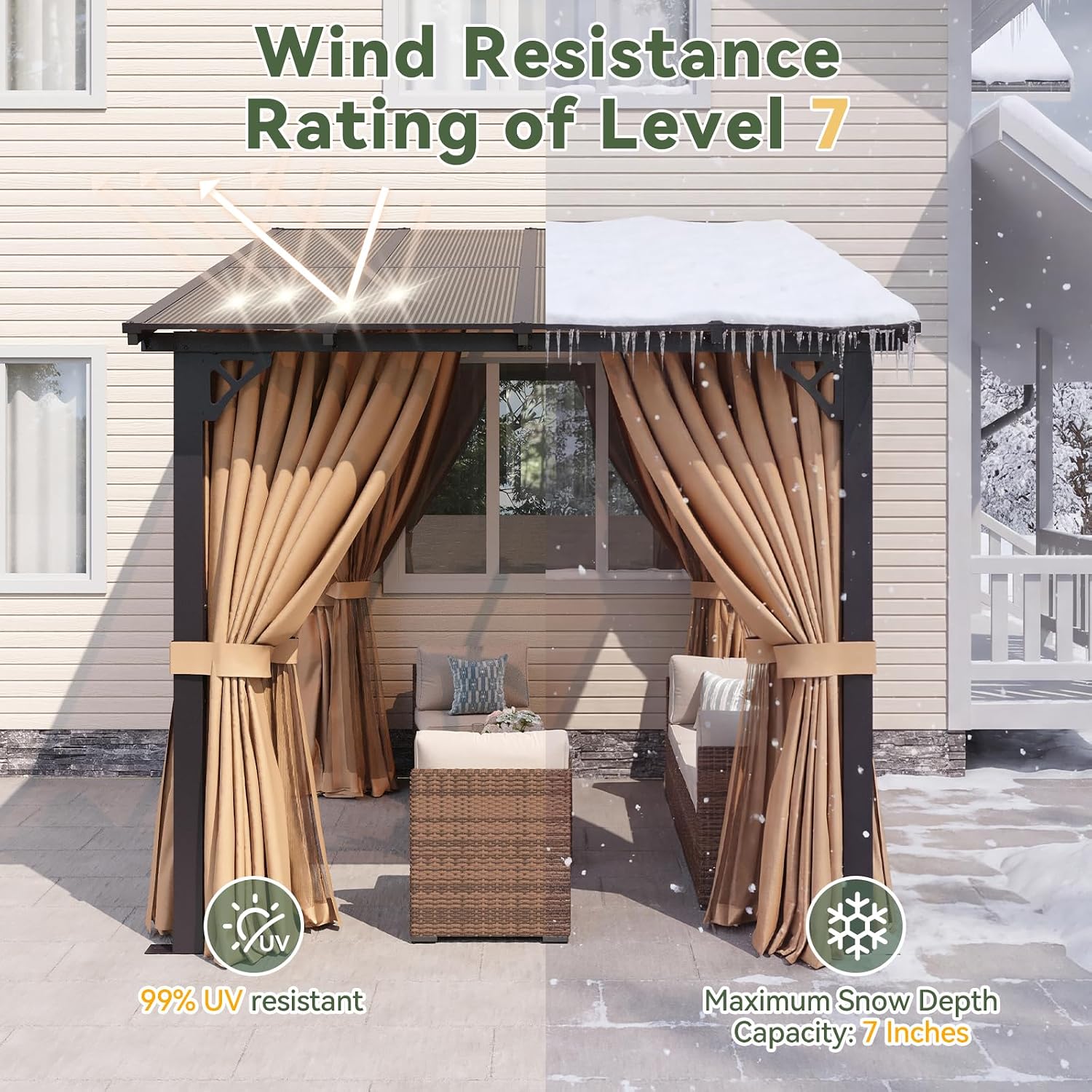 Aoxun 8'x10' Lean to Gazebo