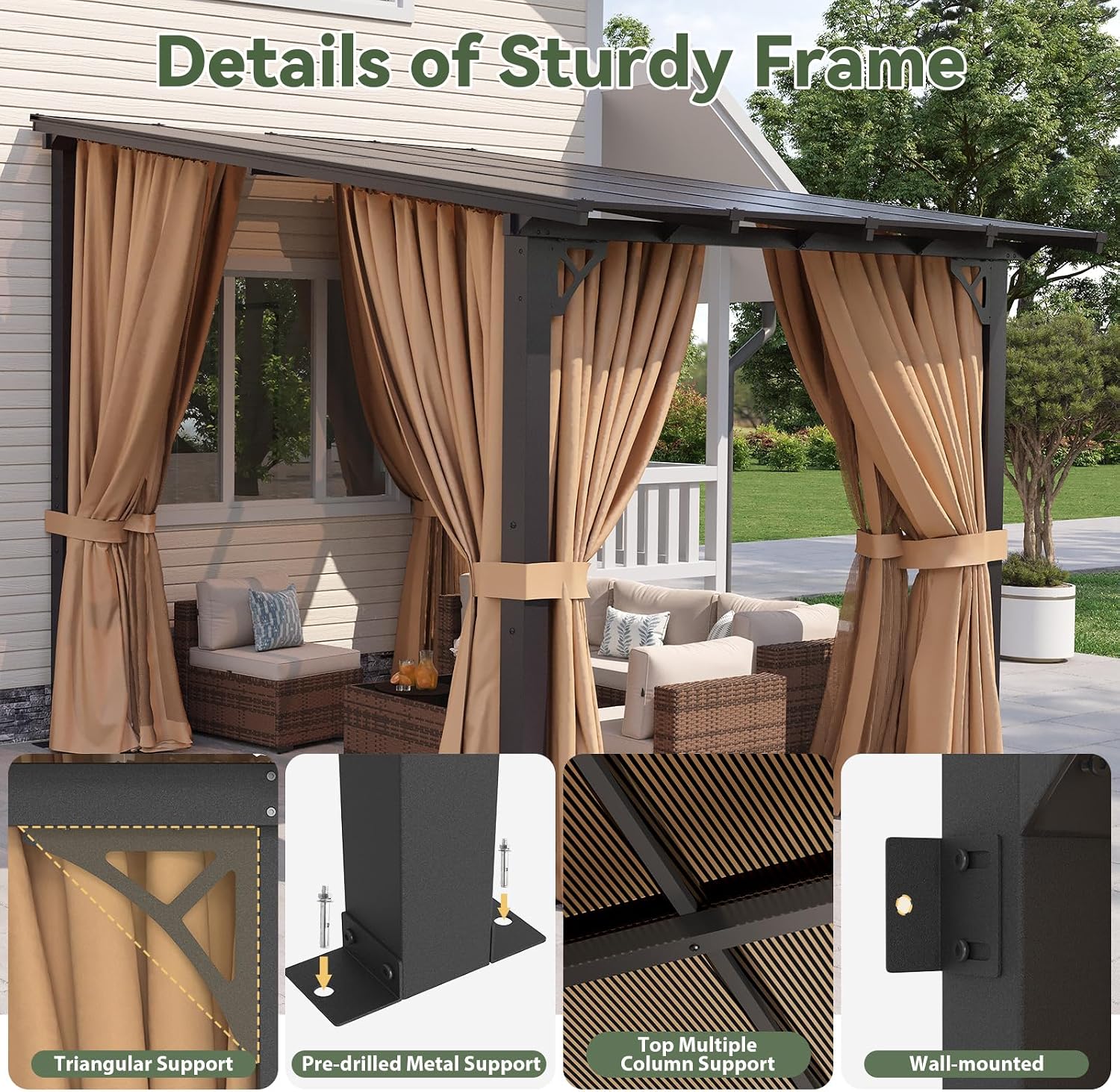 Aoxun 8'x10' Lean to Gazebo