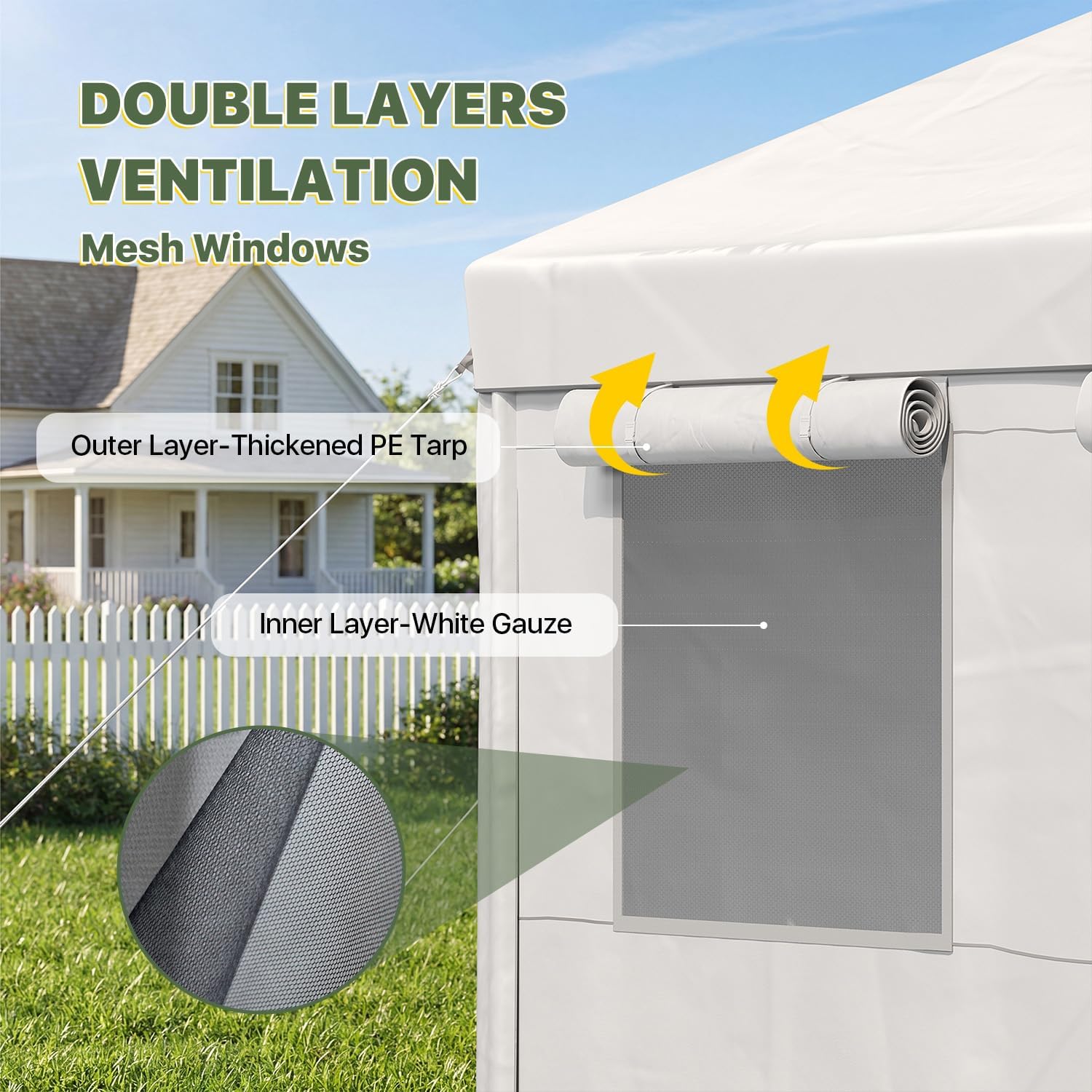 Aoxun Carport 12x20 Heavy Duty Carport