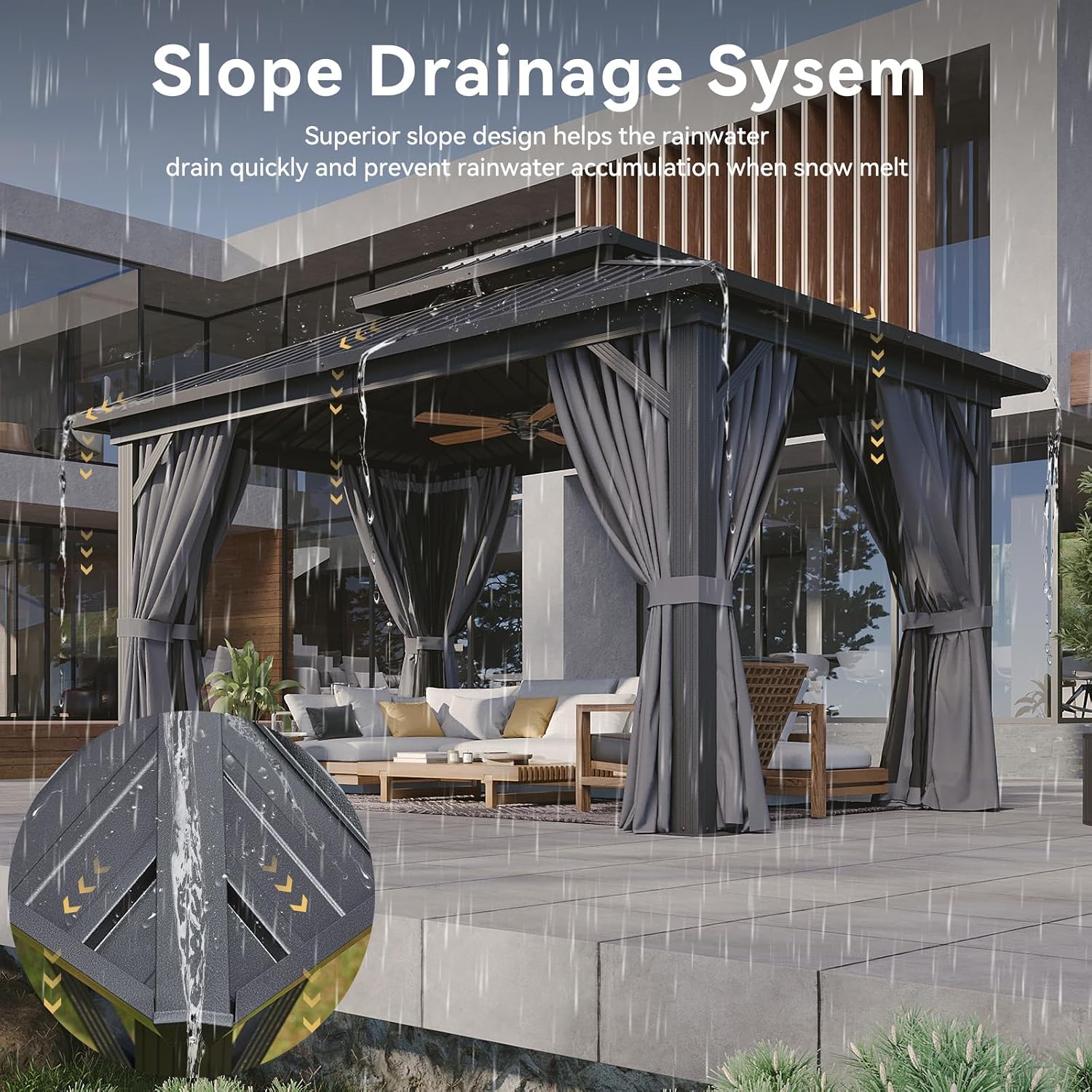 Aoxun Hardtop Gazebo 10x14