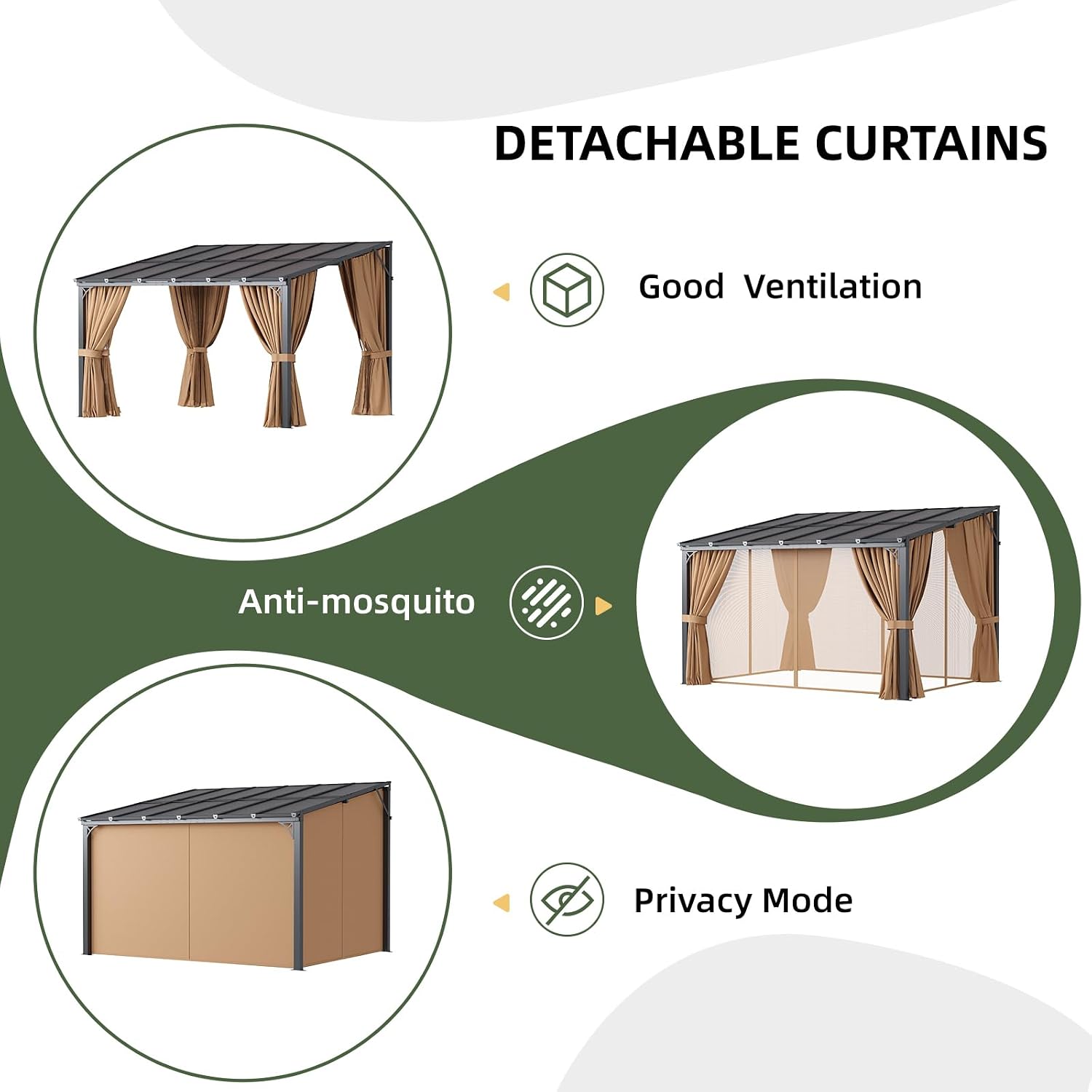 Aoxun 10'x12' Lean to Gazebo