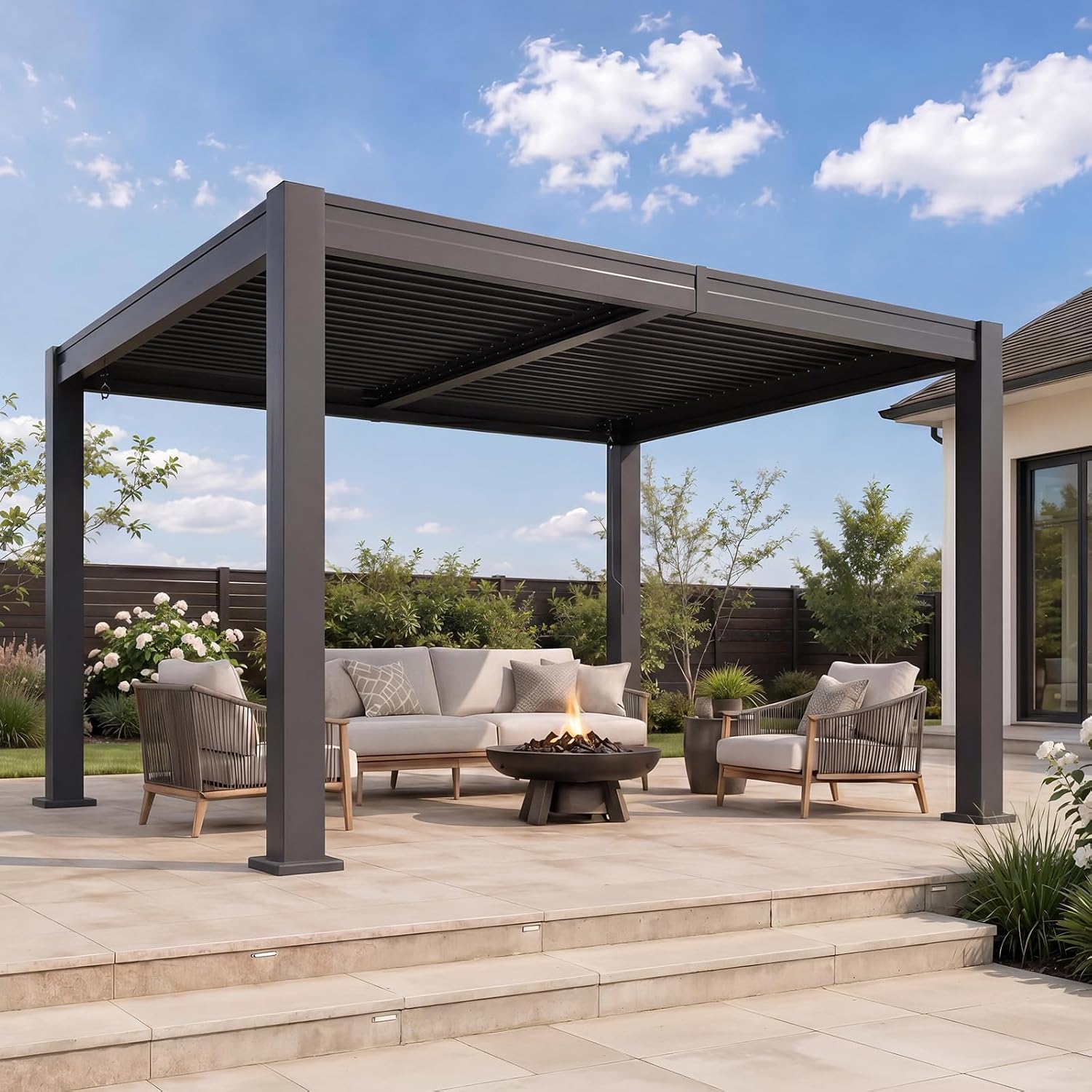 Aoxun Louvered Pergola 10x12