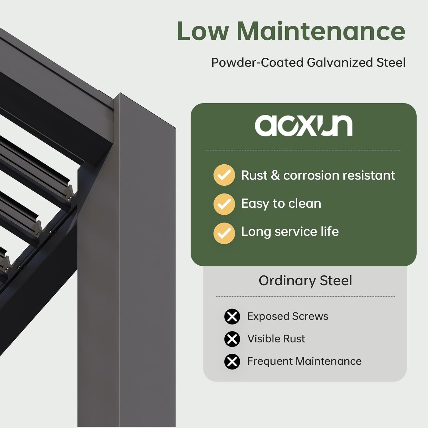 Aoxun Louvered Pergola 10x12